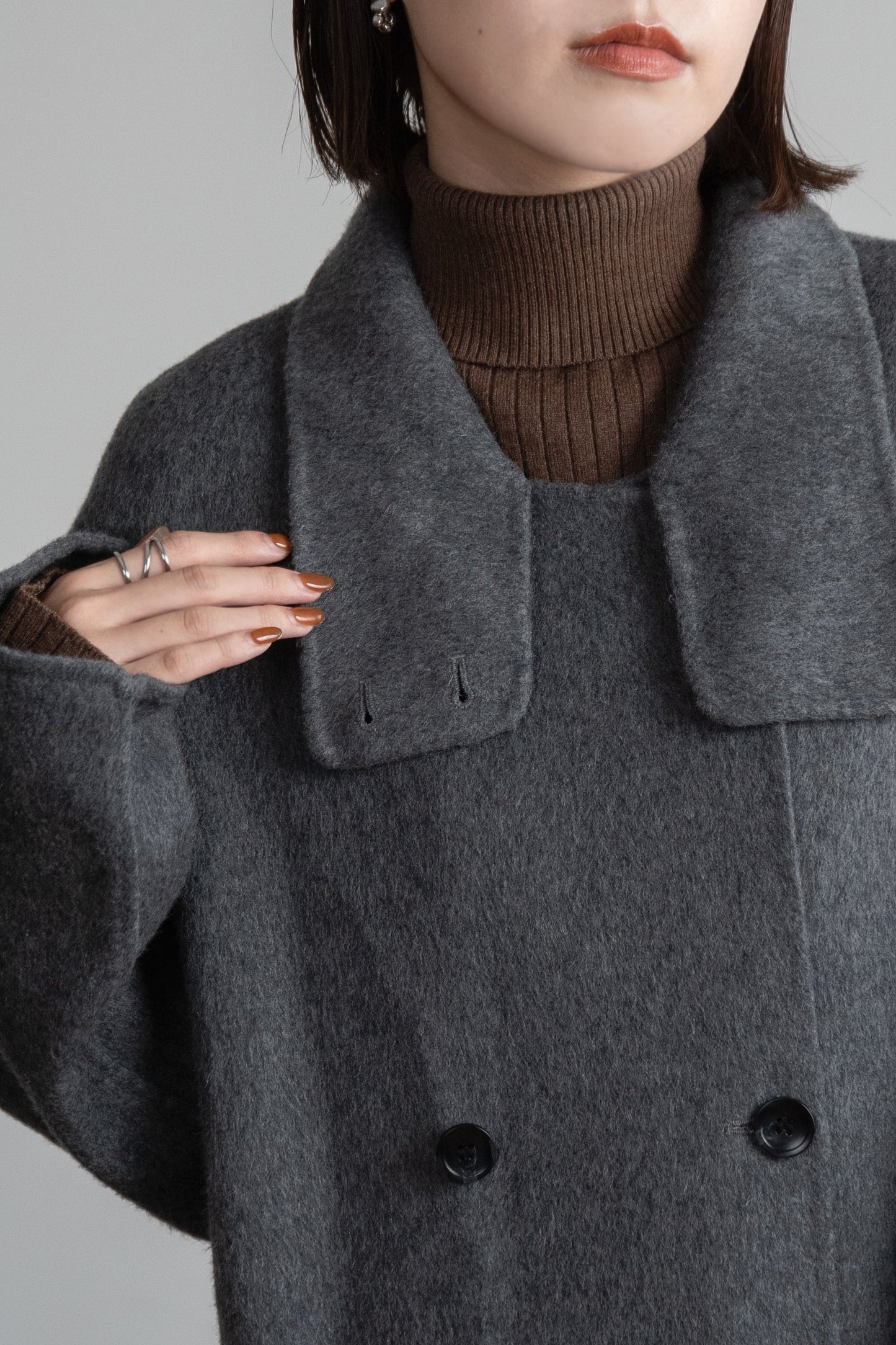 stand neck handmade coat