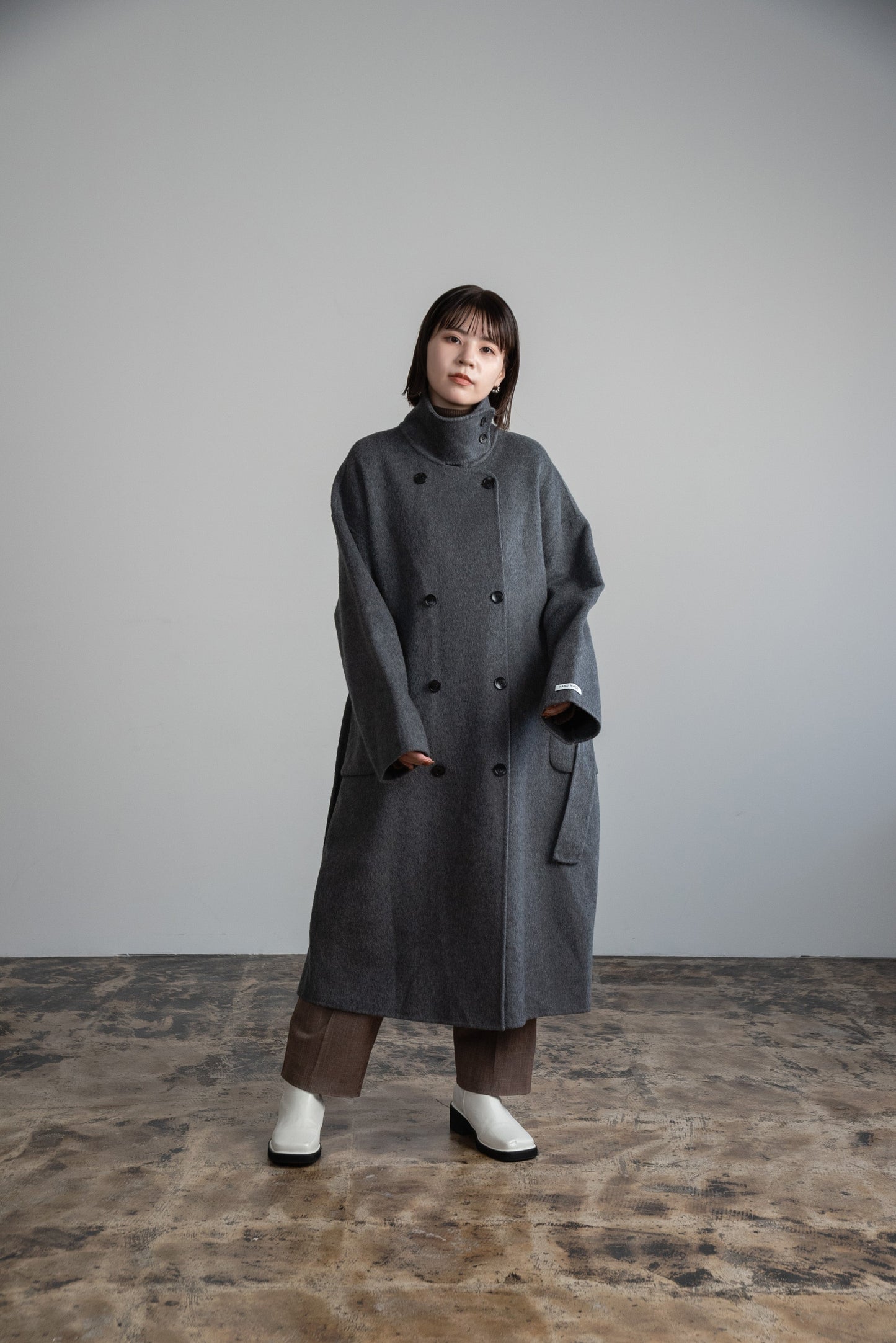 stand neck handmade coat
