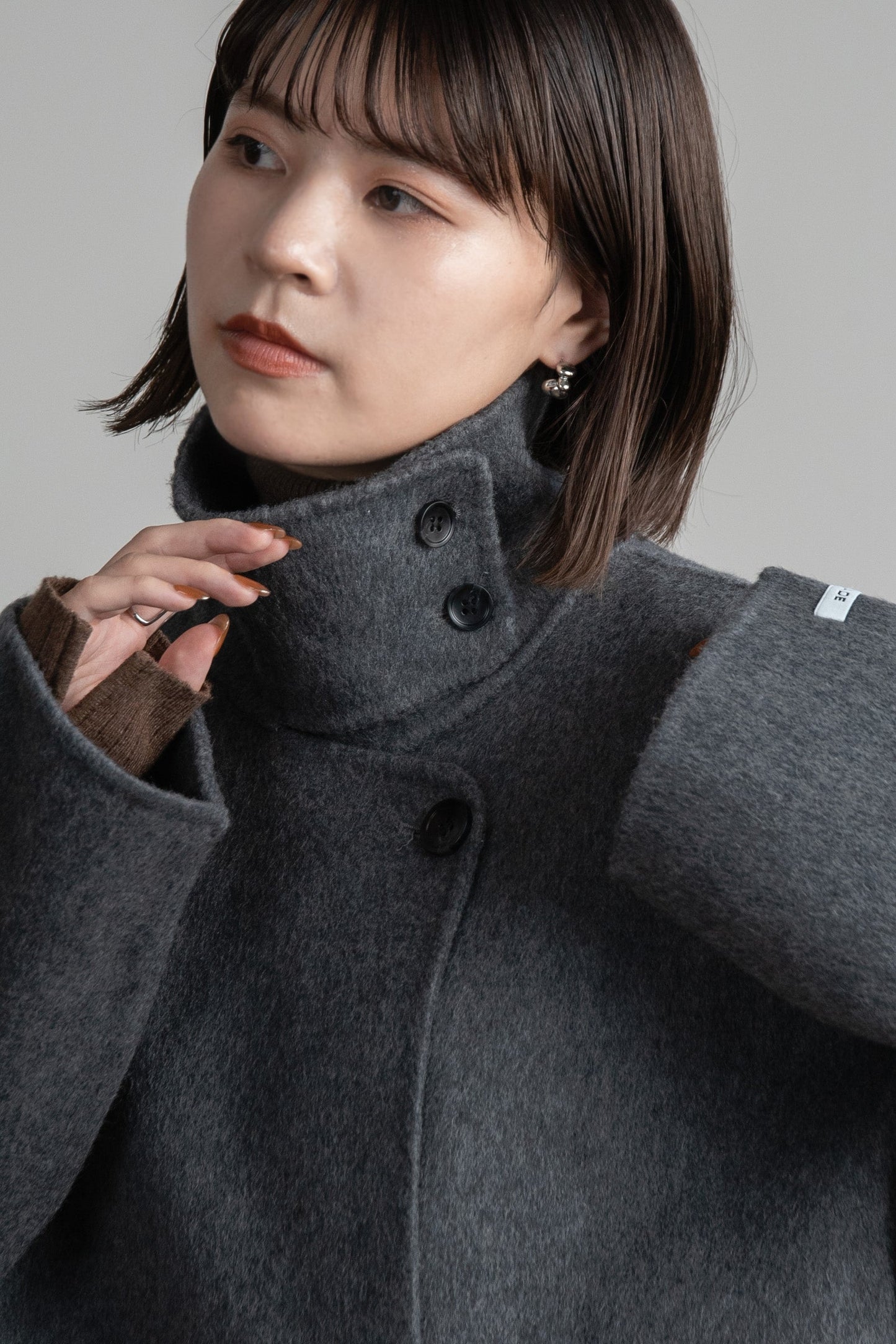 stand neck handmade coat