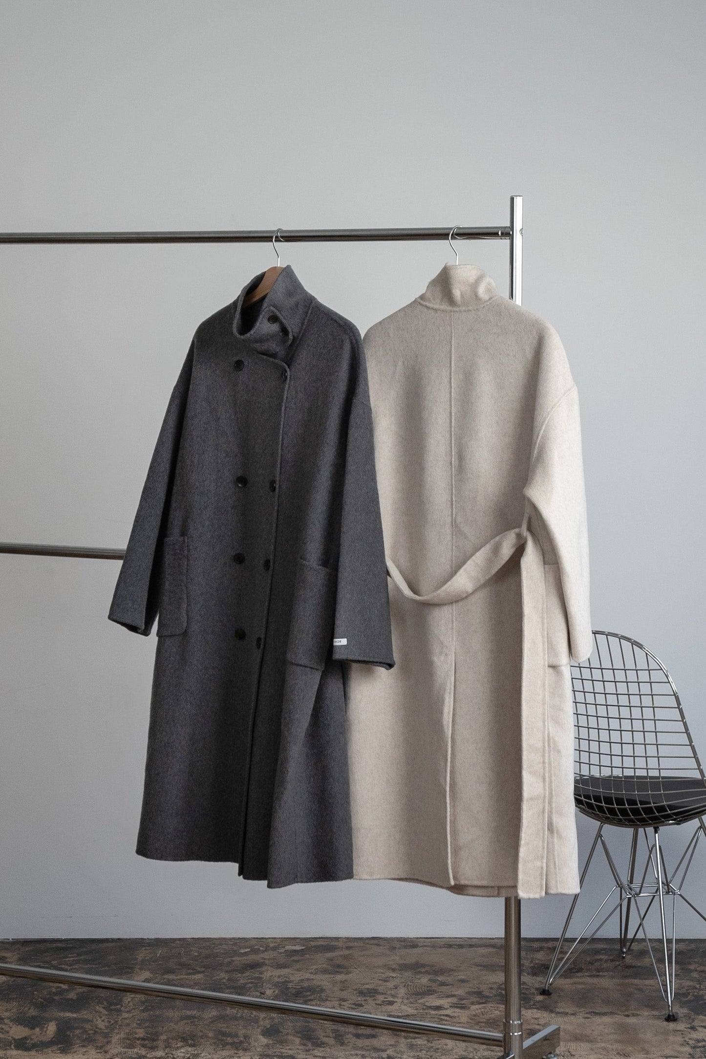 stand neck handmade coat