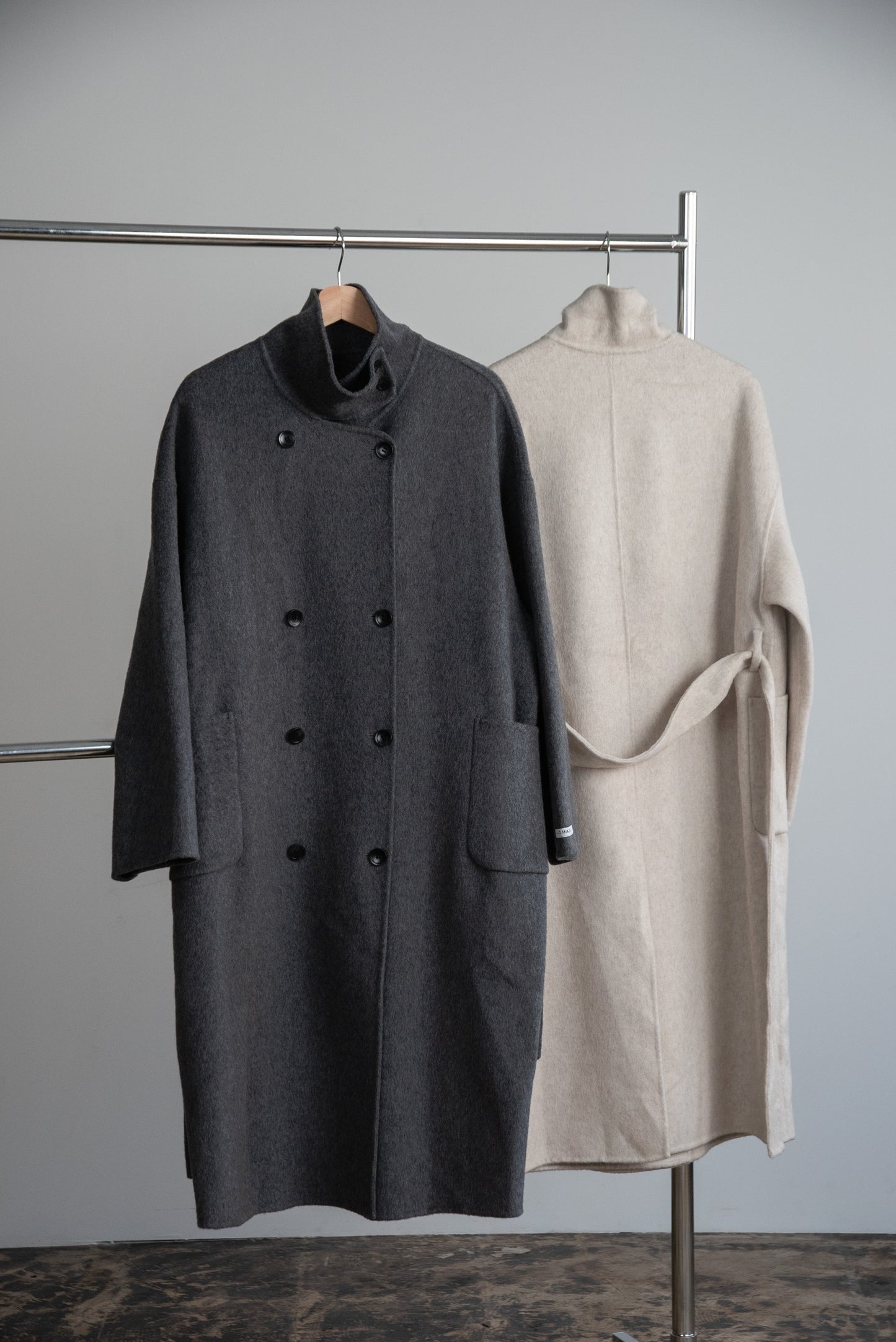 stand neck handmade coat