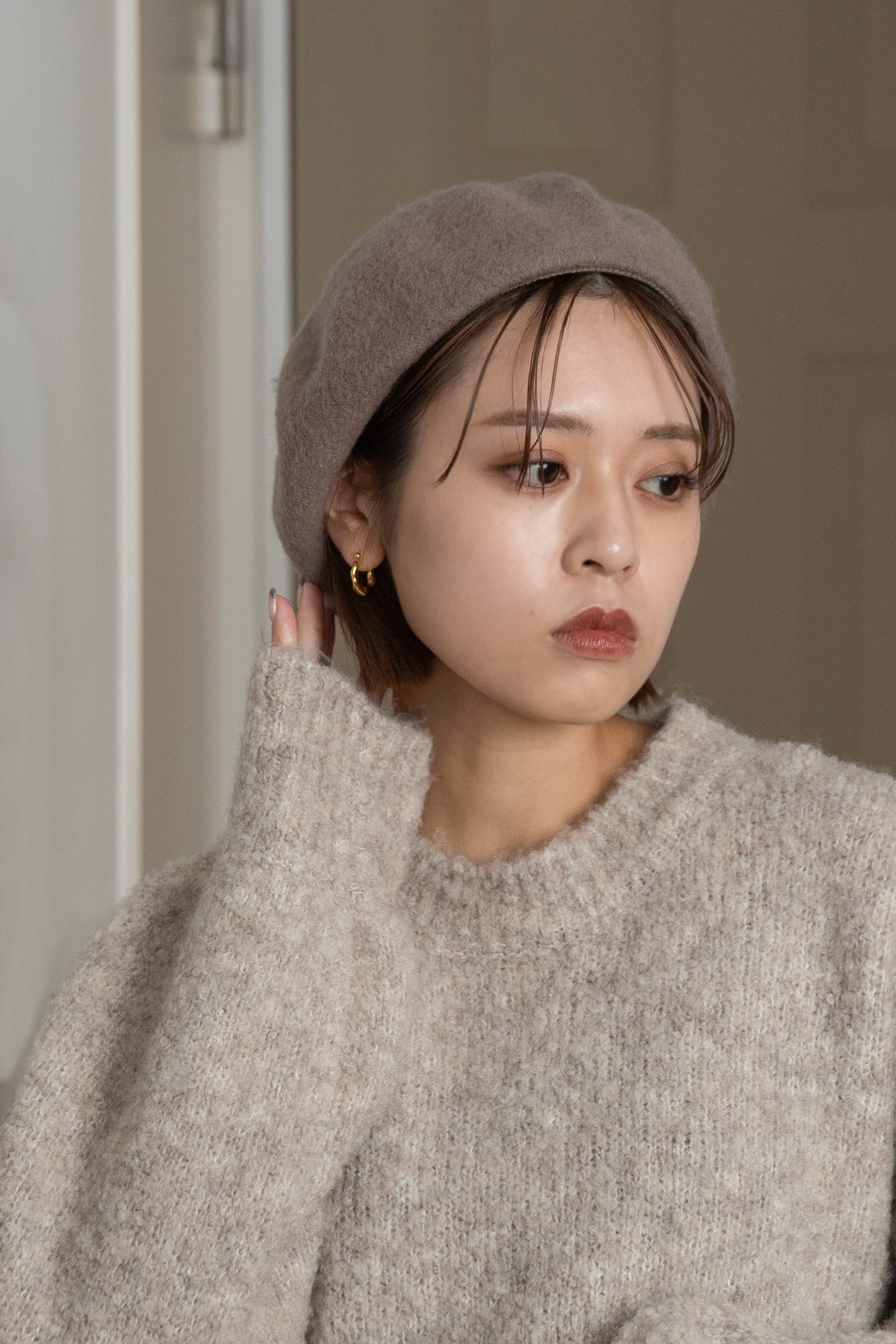 compact felt beret