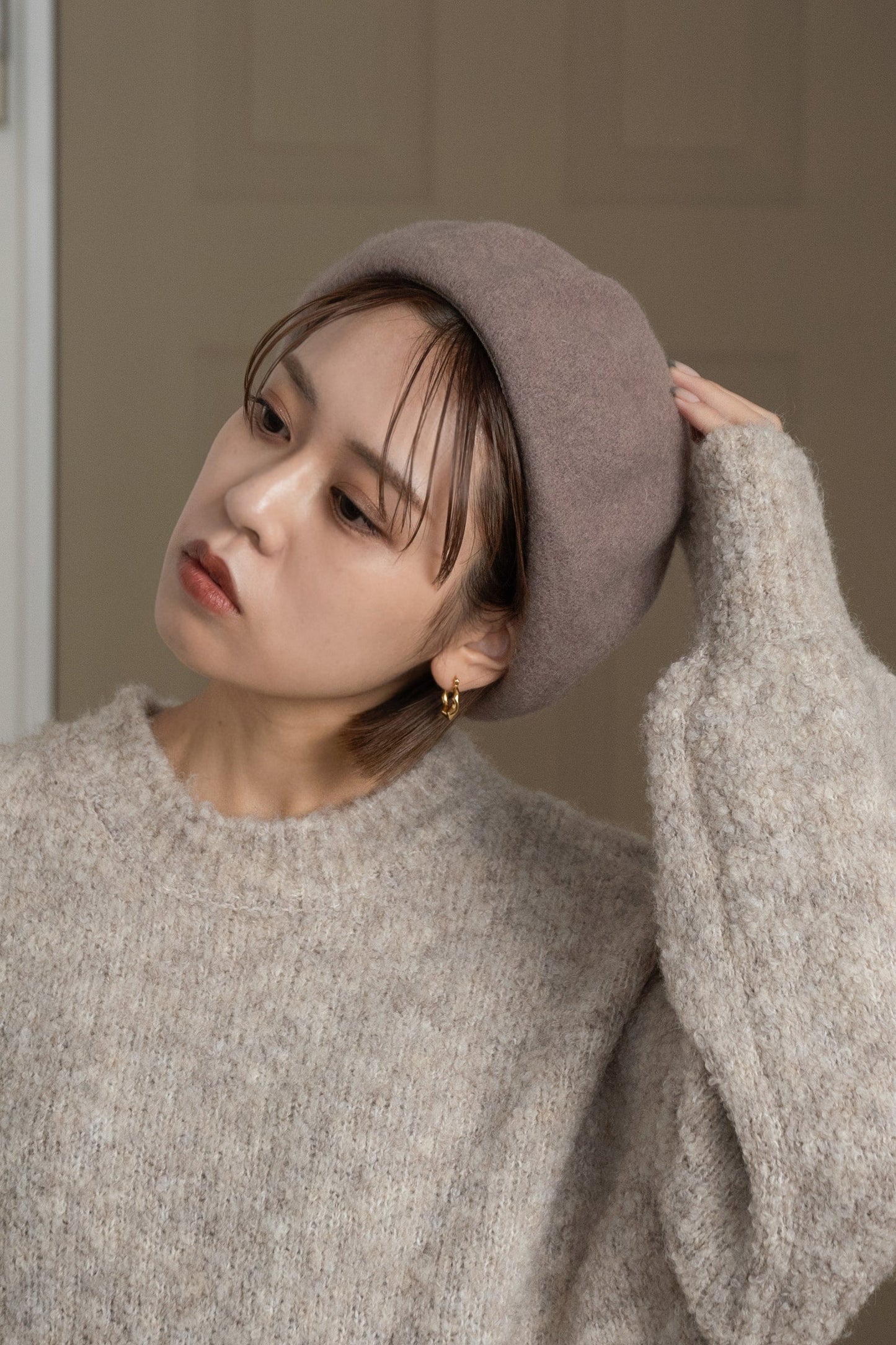 compact felt beret