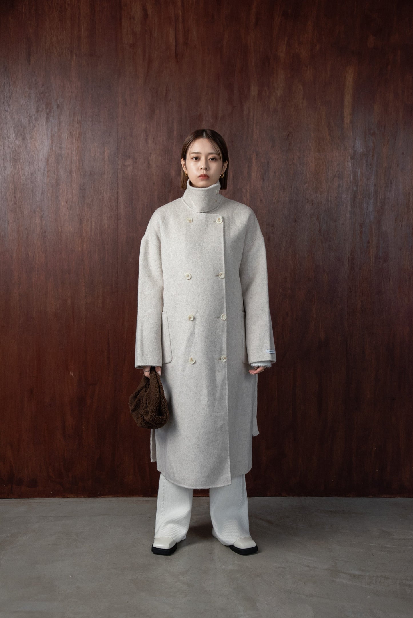 stand neck handmade coat