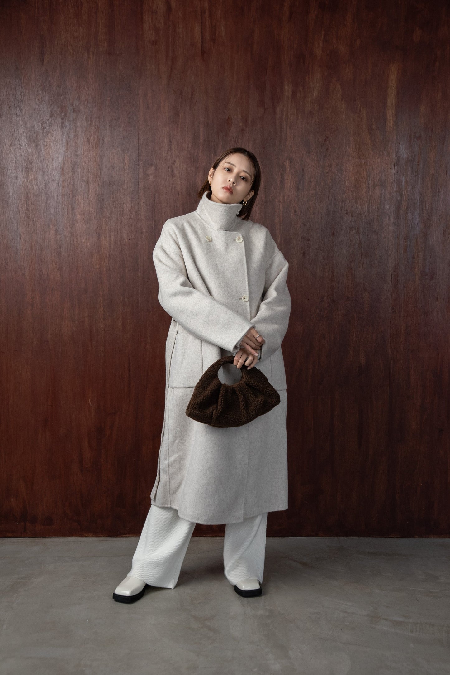 stand neck handmade coat