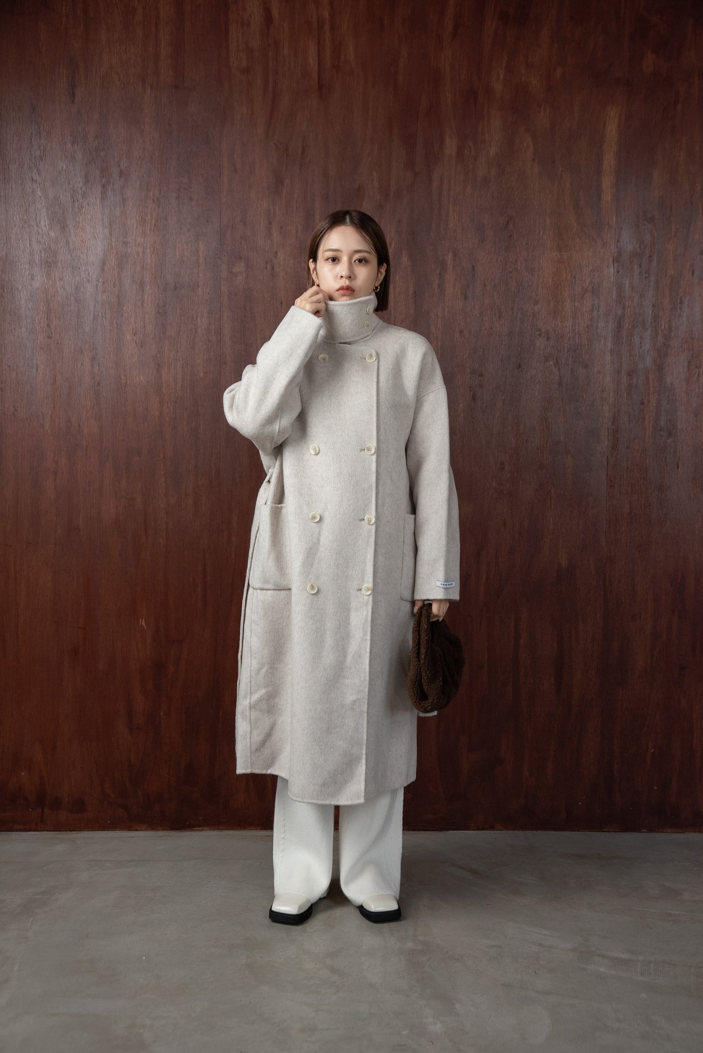 stand neck handmade coat
