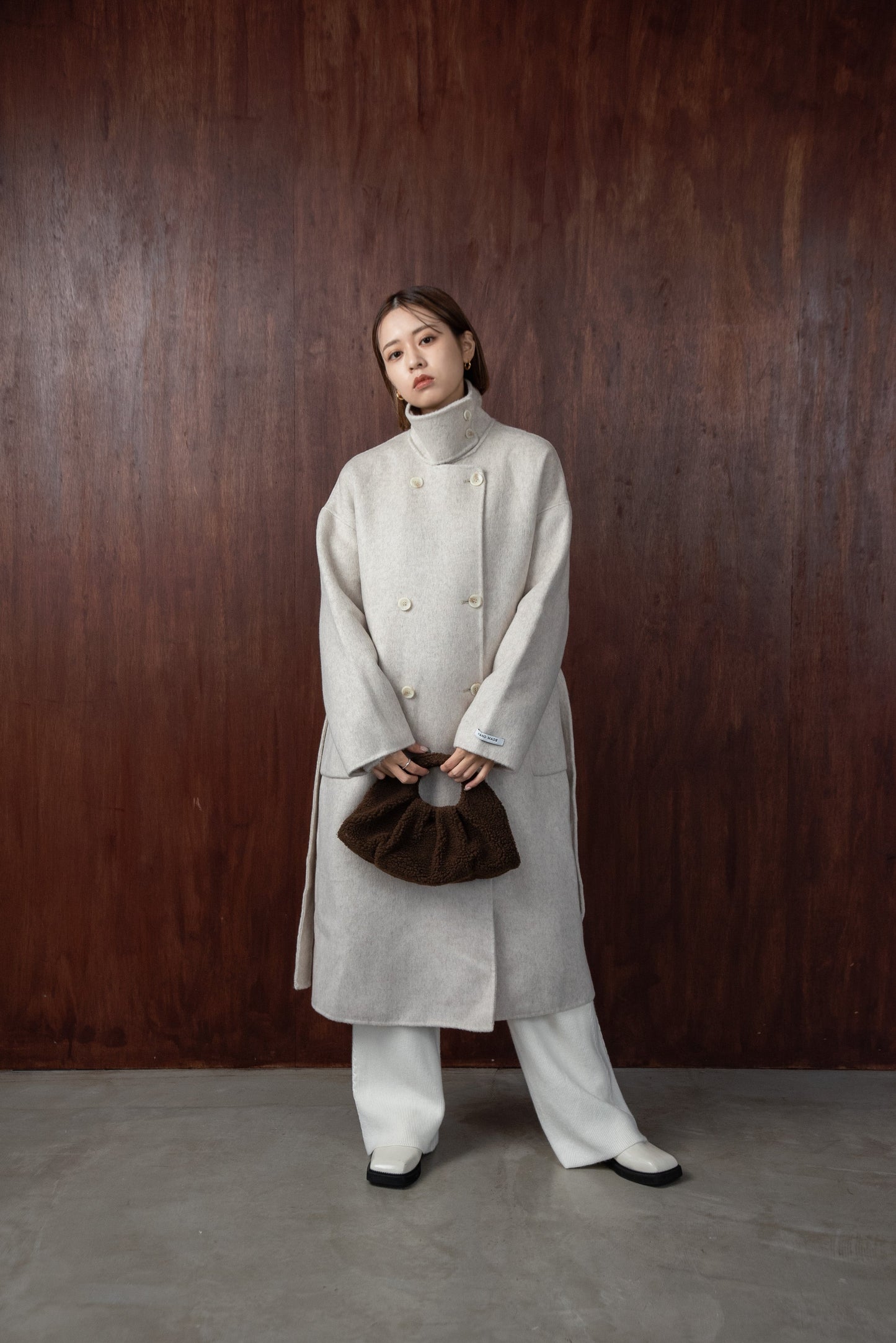 stand neck handmade coat