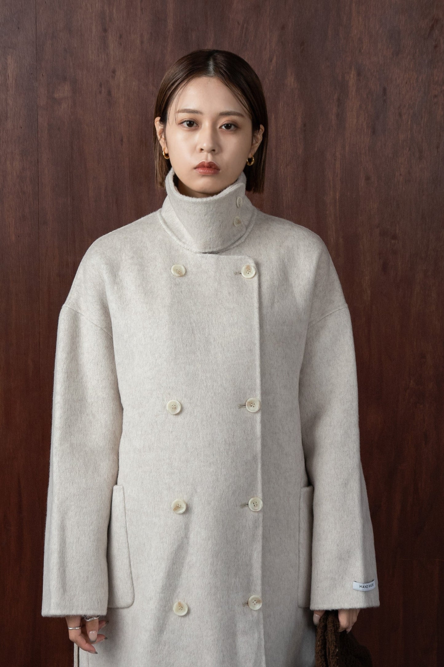 stand neck handmade coat