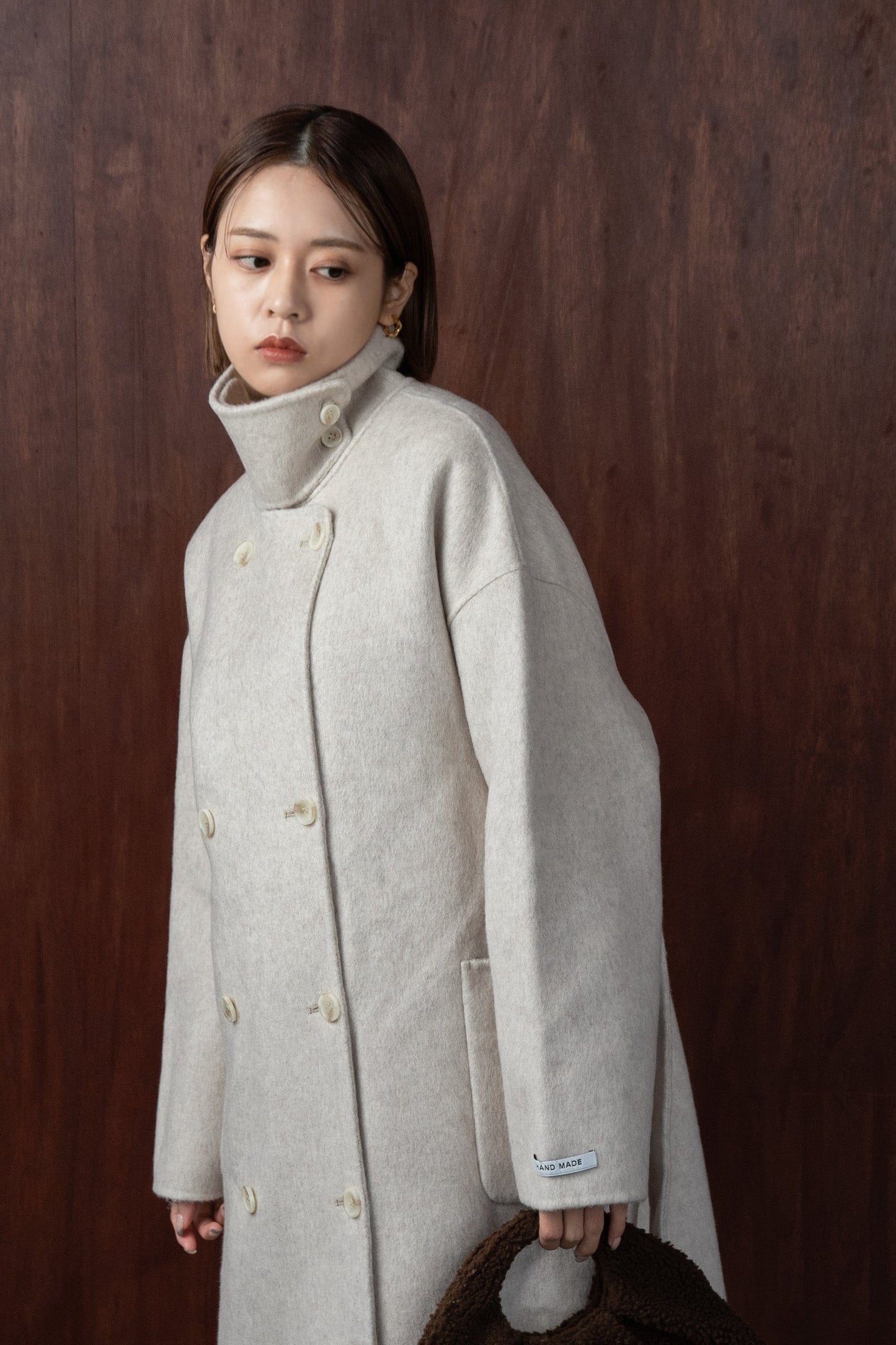 stand neck handmade coat