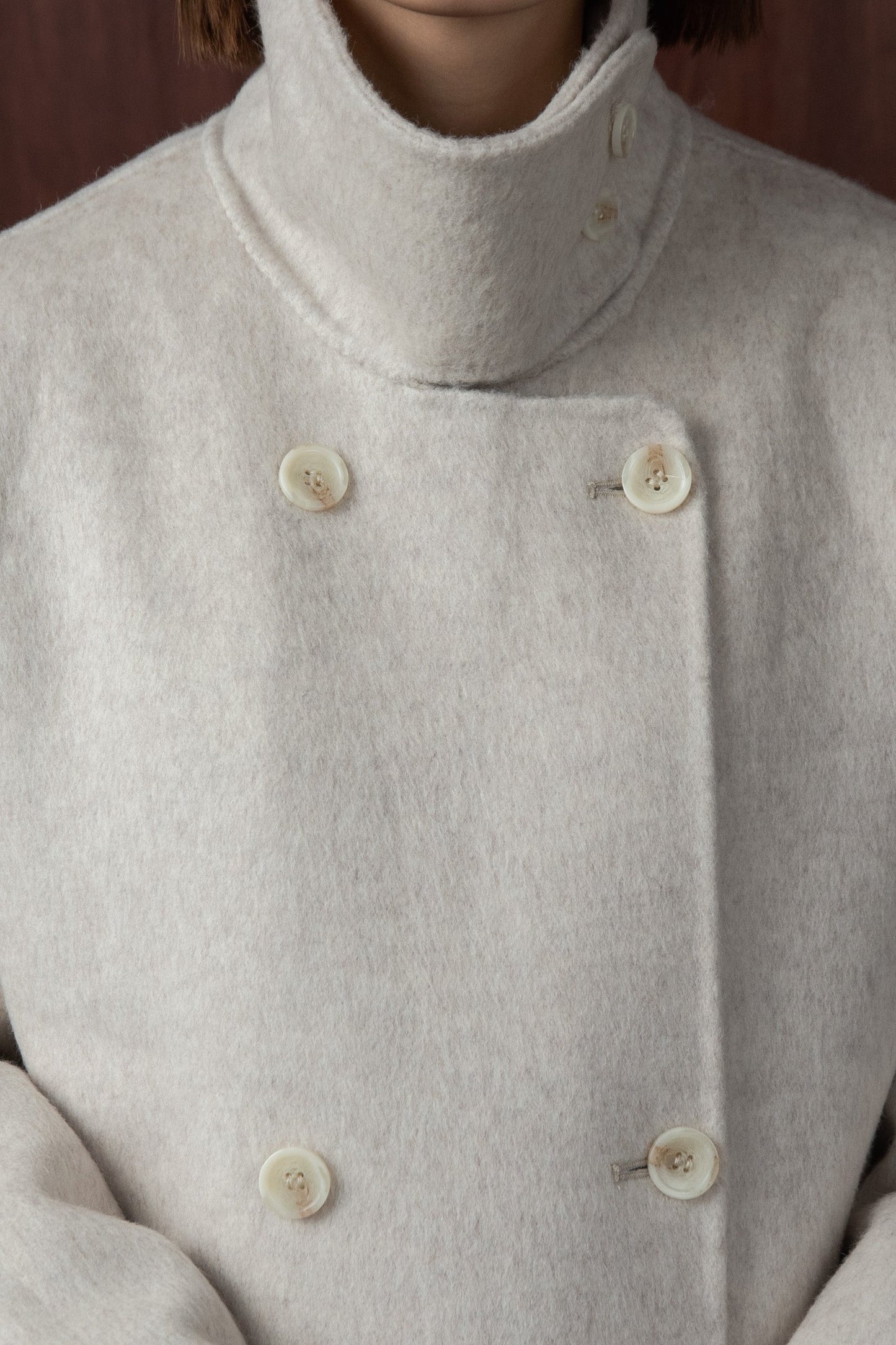 stand neck handmade coat