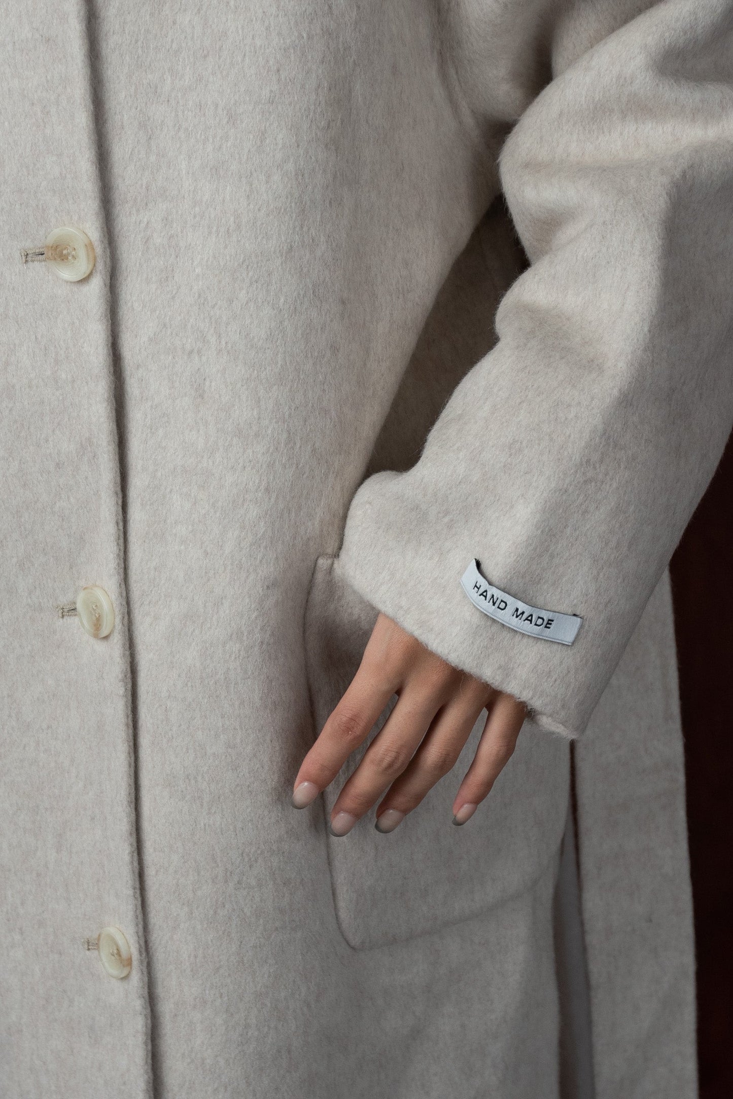 stand neck handmade coat