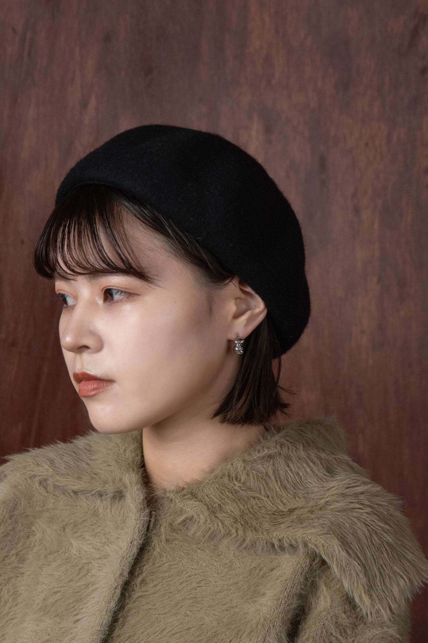 compact felt beret