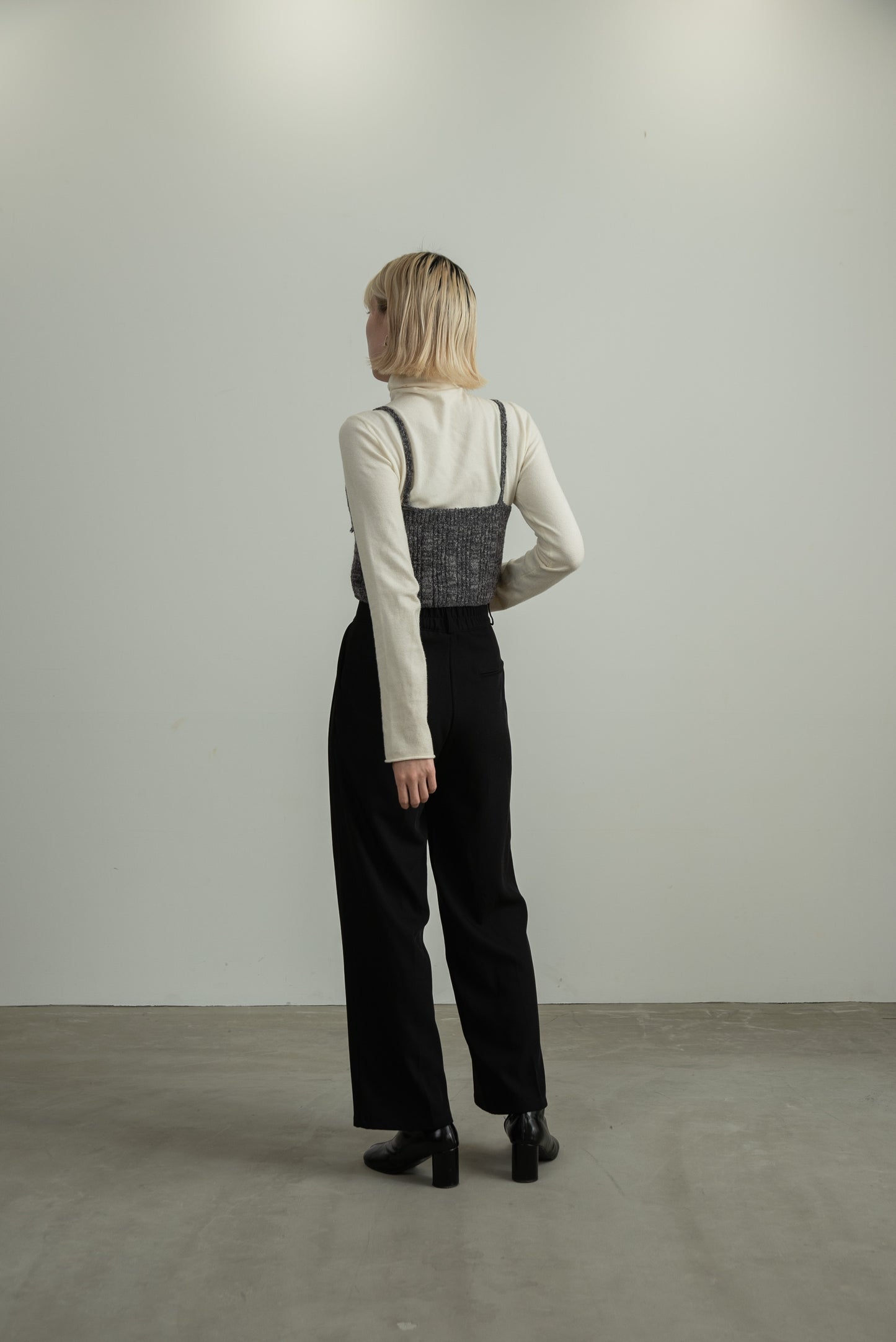 melange design knit bustier