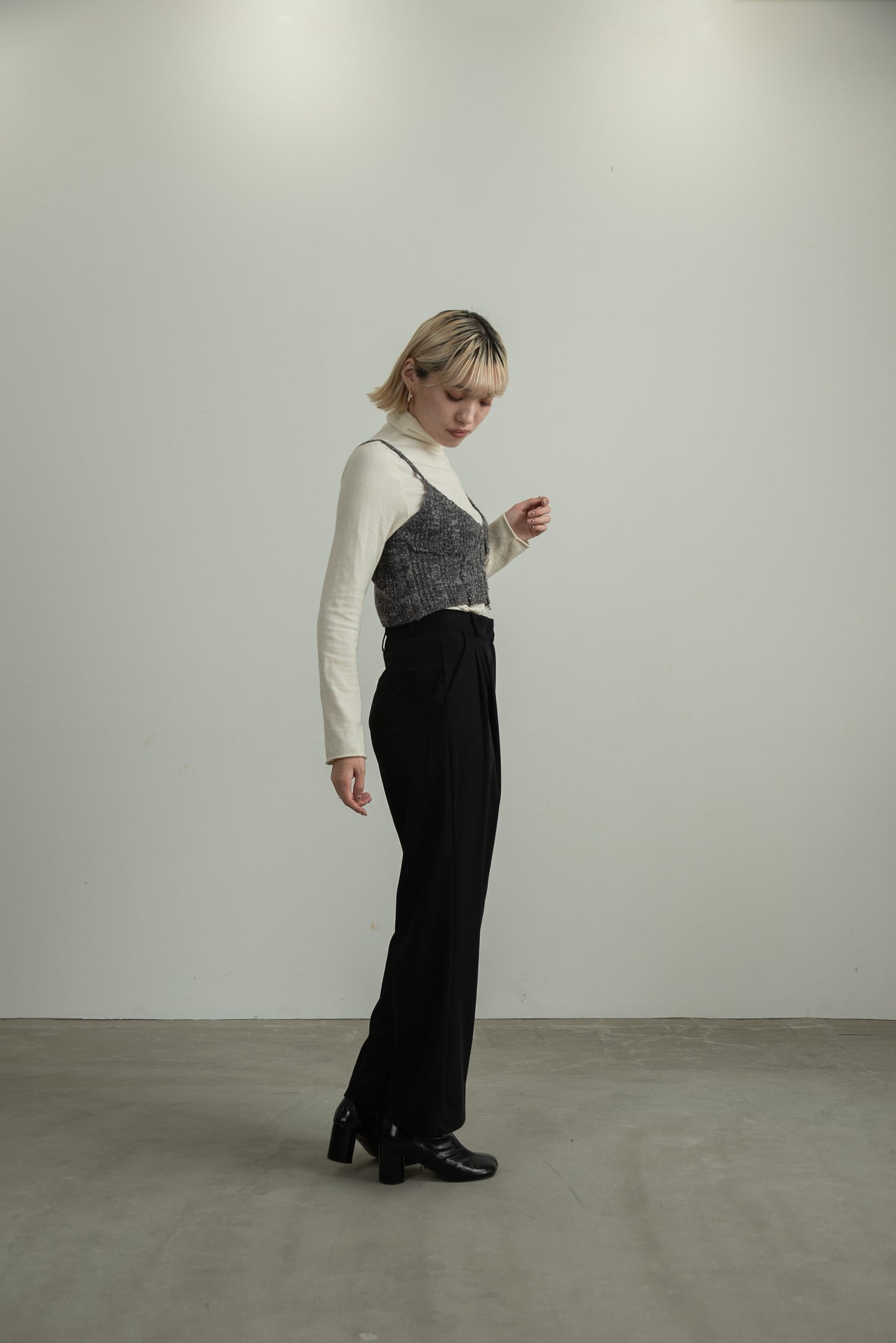 melange design knit bustier