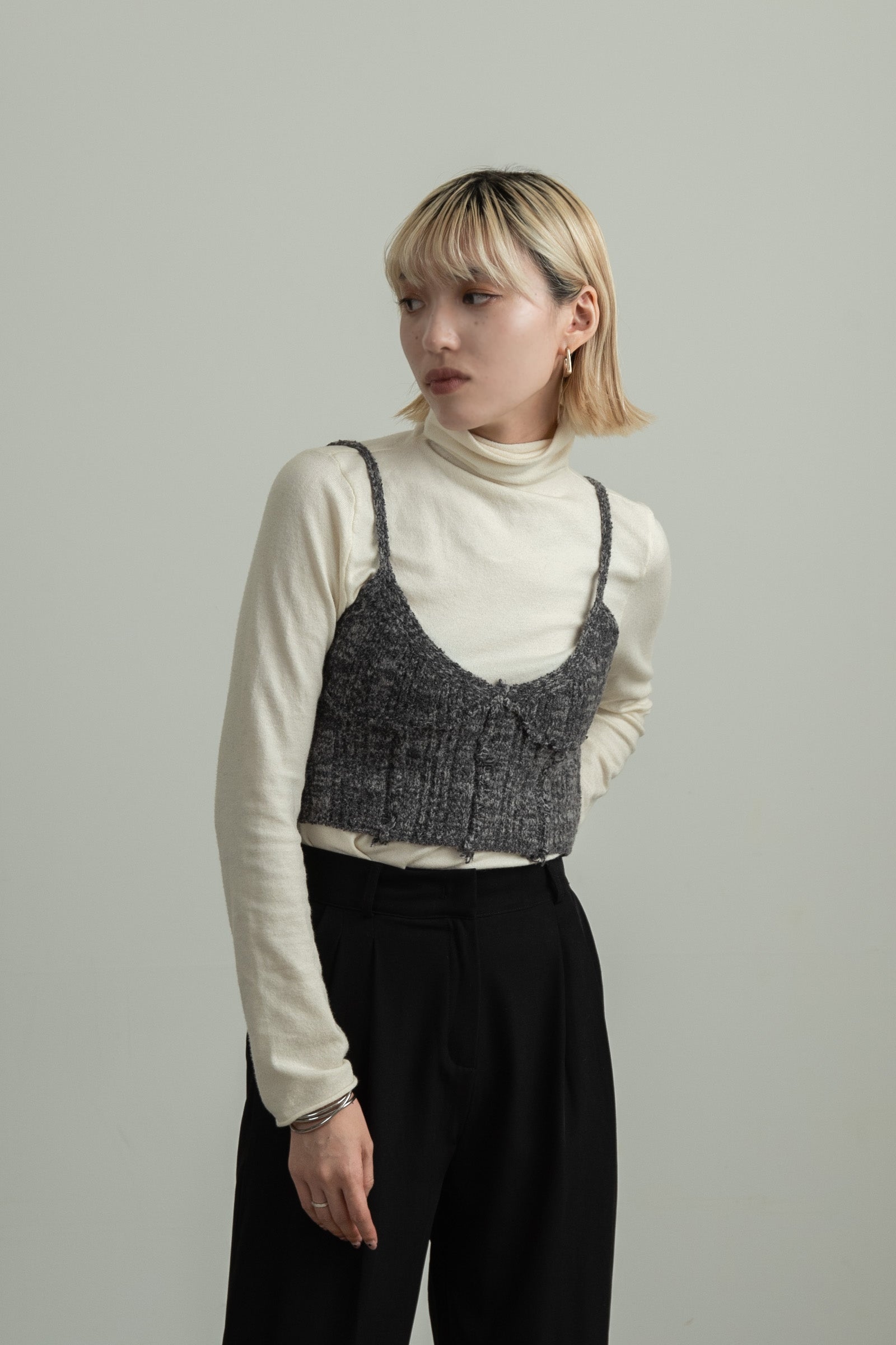 melange design knit bustier – eim online（エイム オンライン）