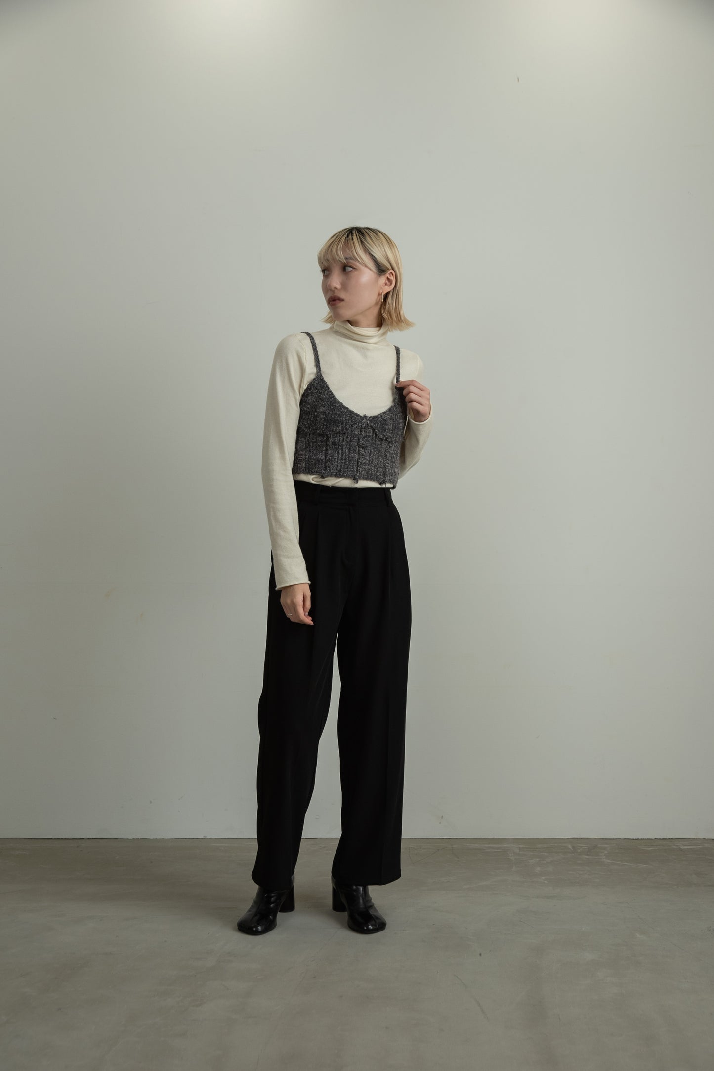 melange design knit bustier