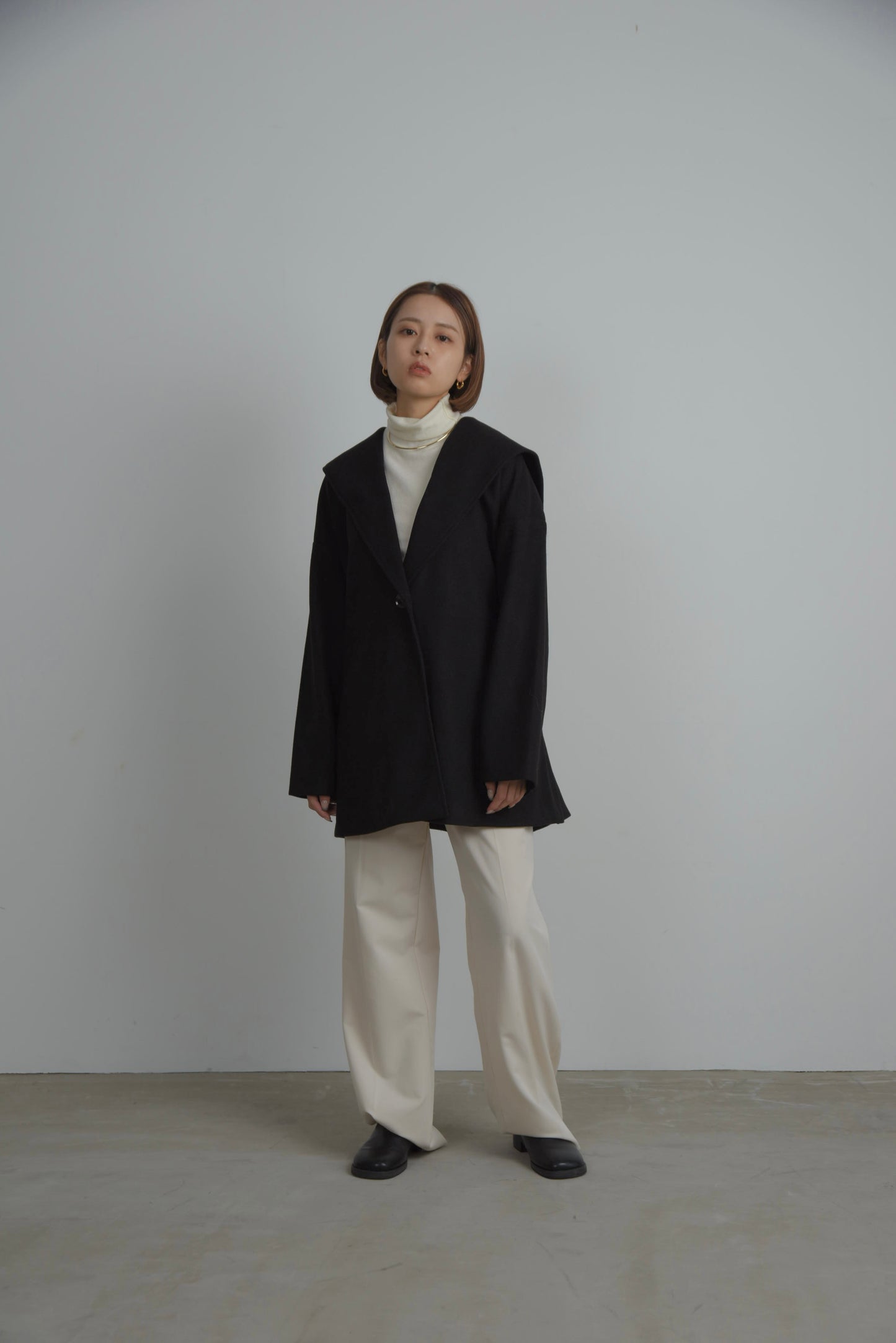sailor collar midi coat