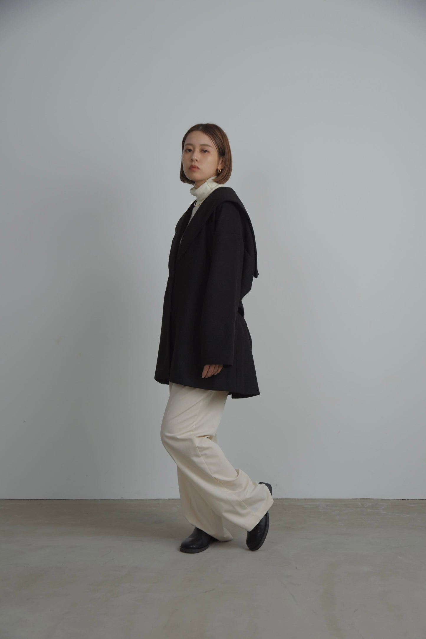 sailor collar midi coat