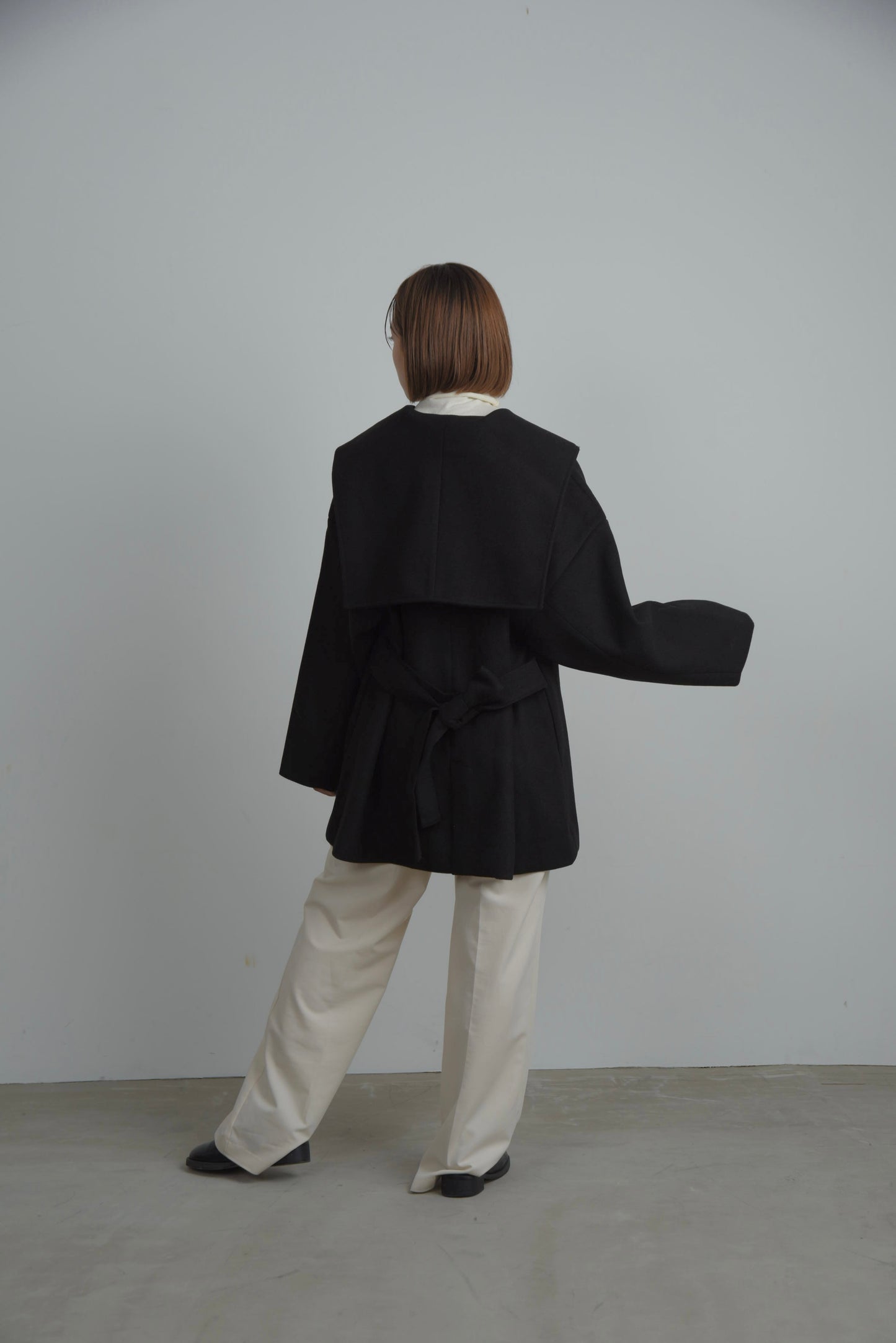 sailor collar midi coat