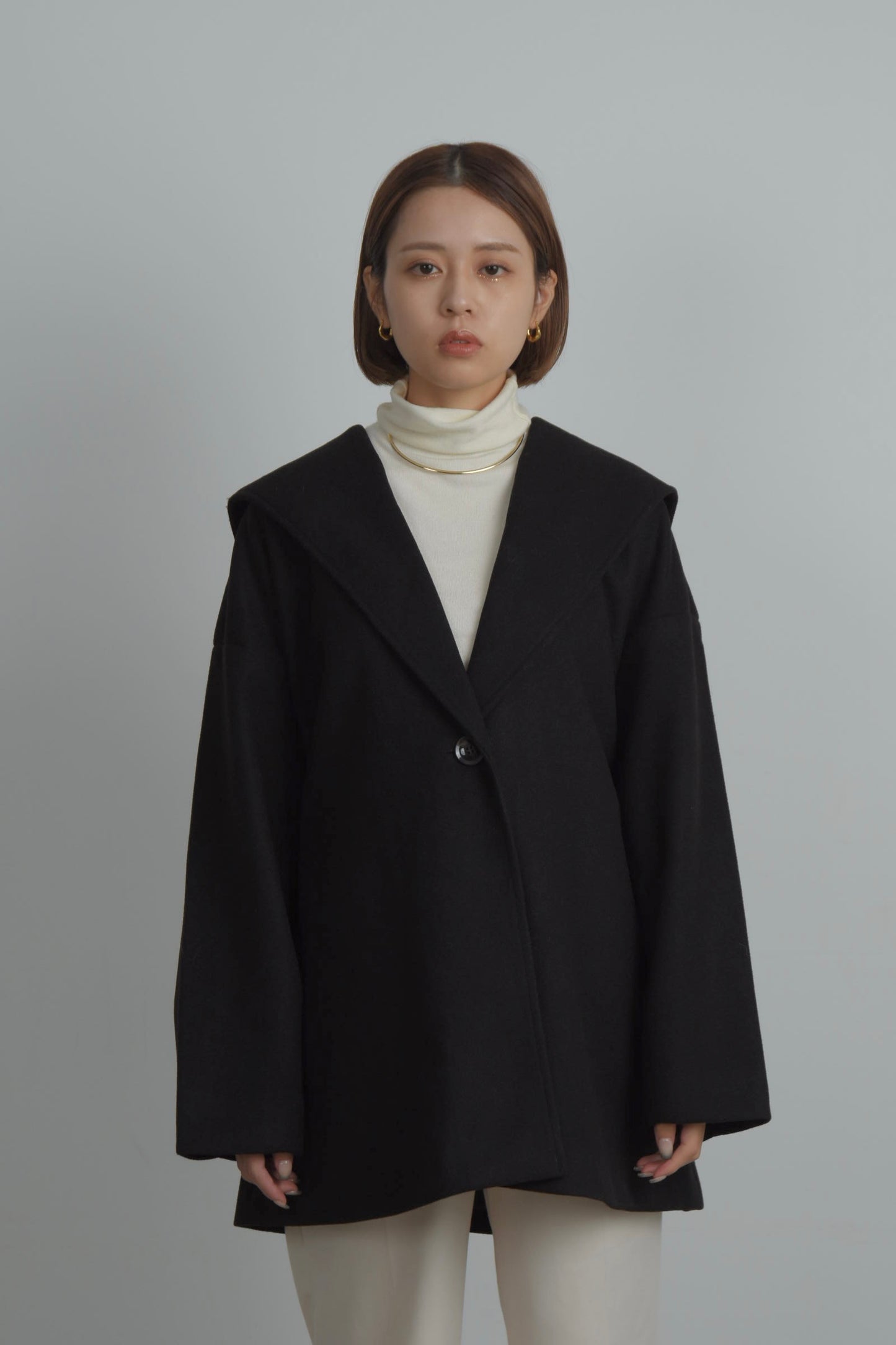 sailor collar midi coat
