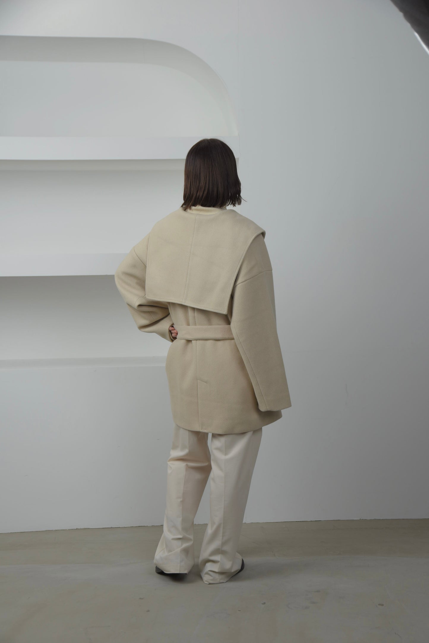 sailor collar midi coat