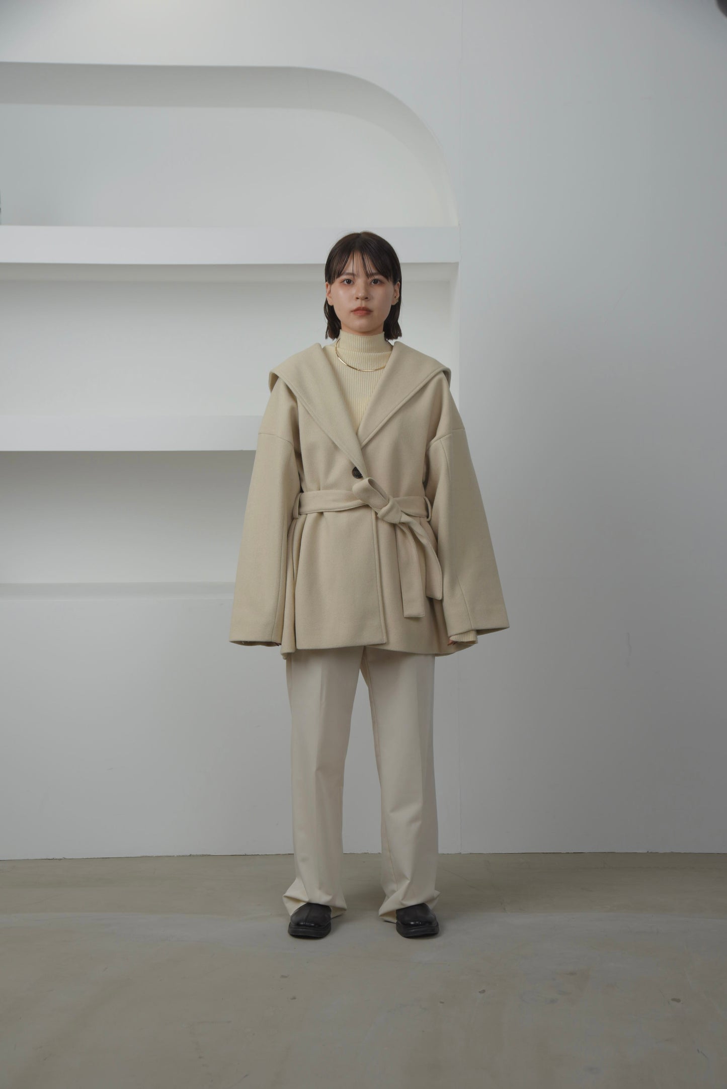 sailor collar midi coat