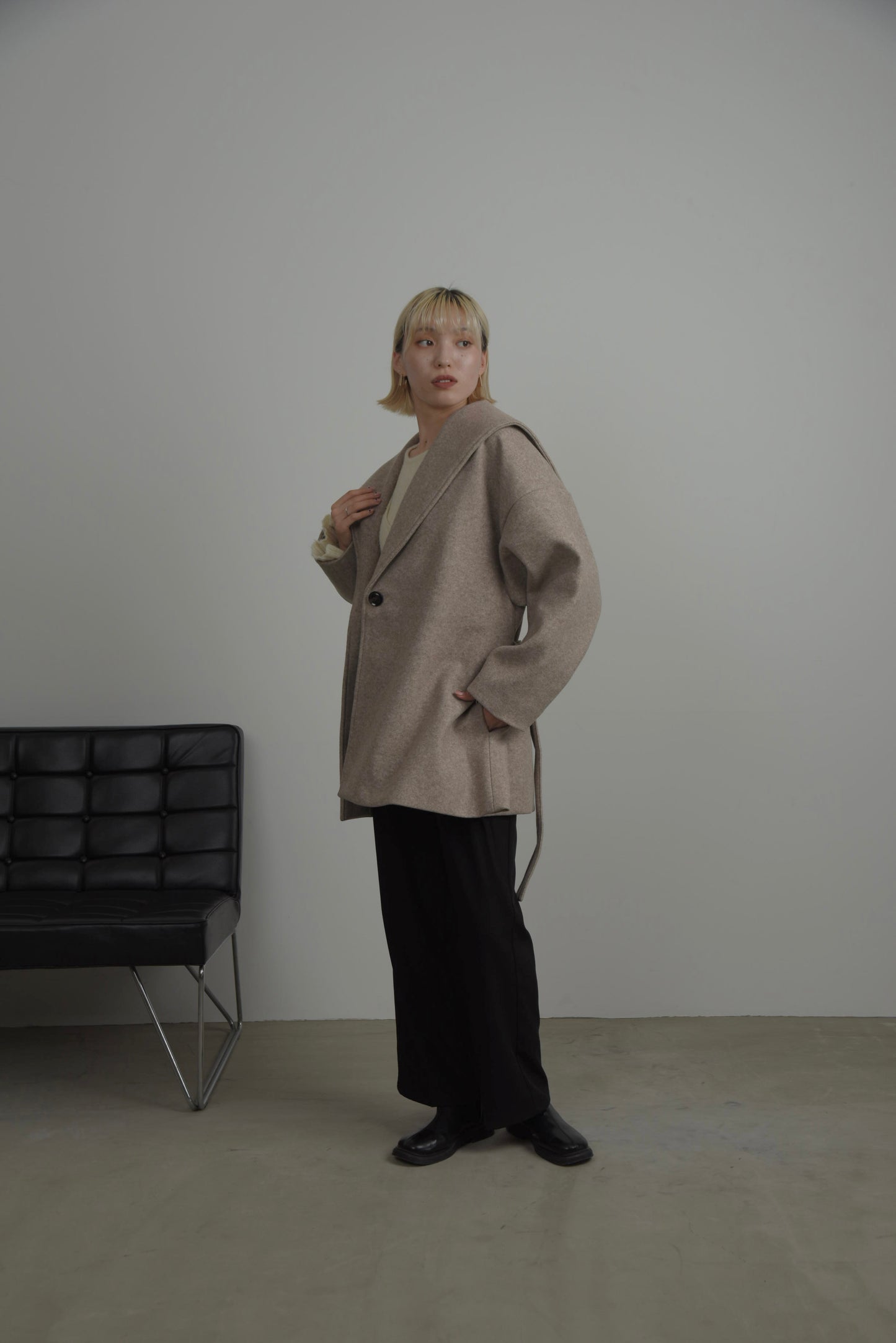 sailor collar midi coat