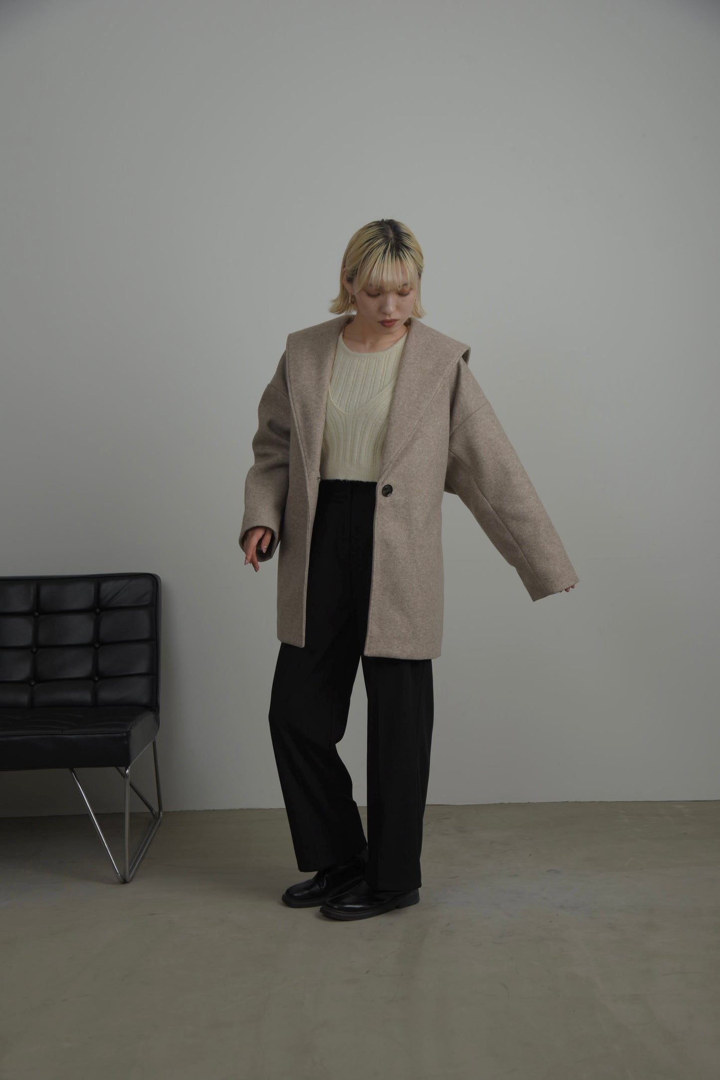 sailor collar midi coat