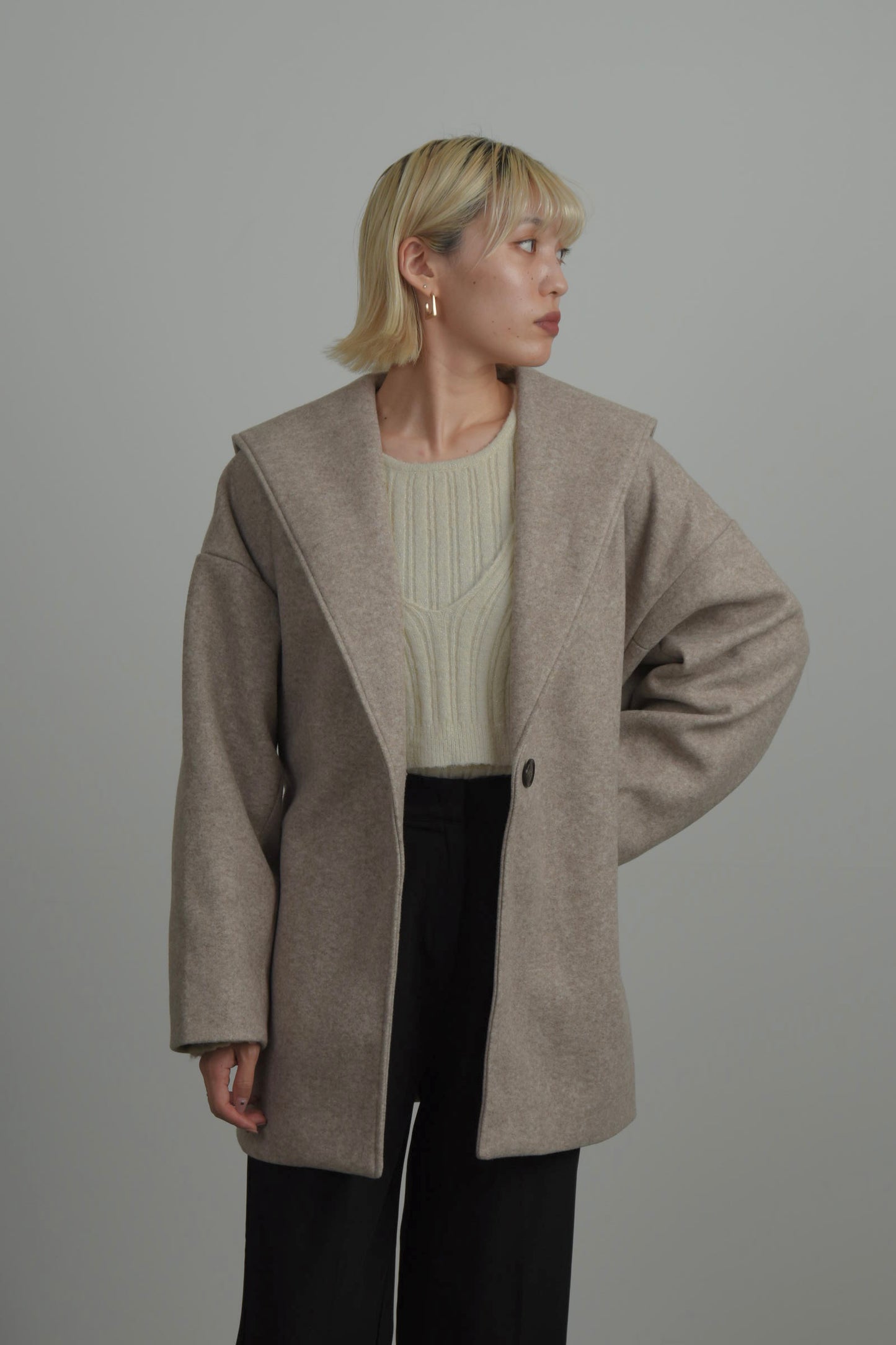 sailor collar midi coat