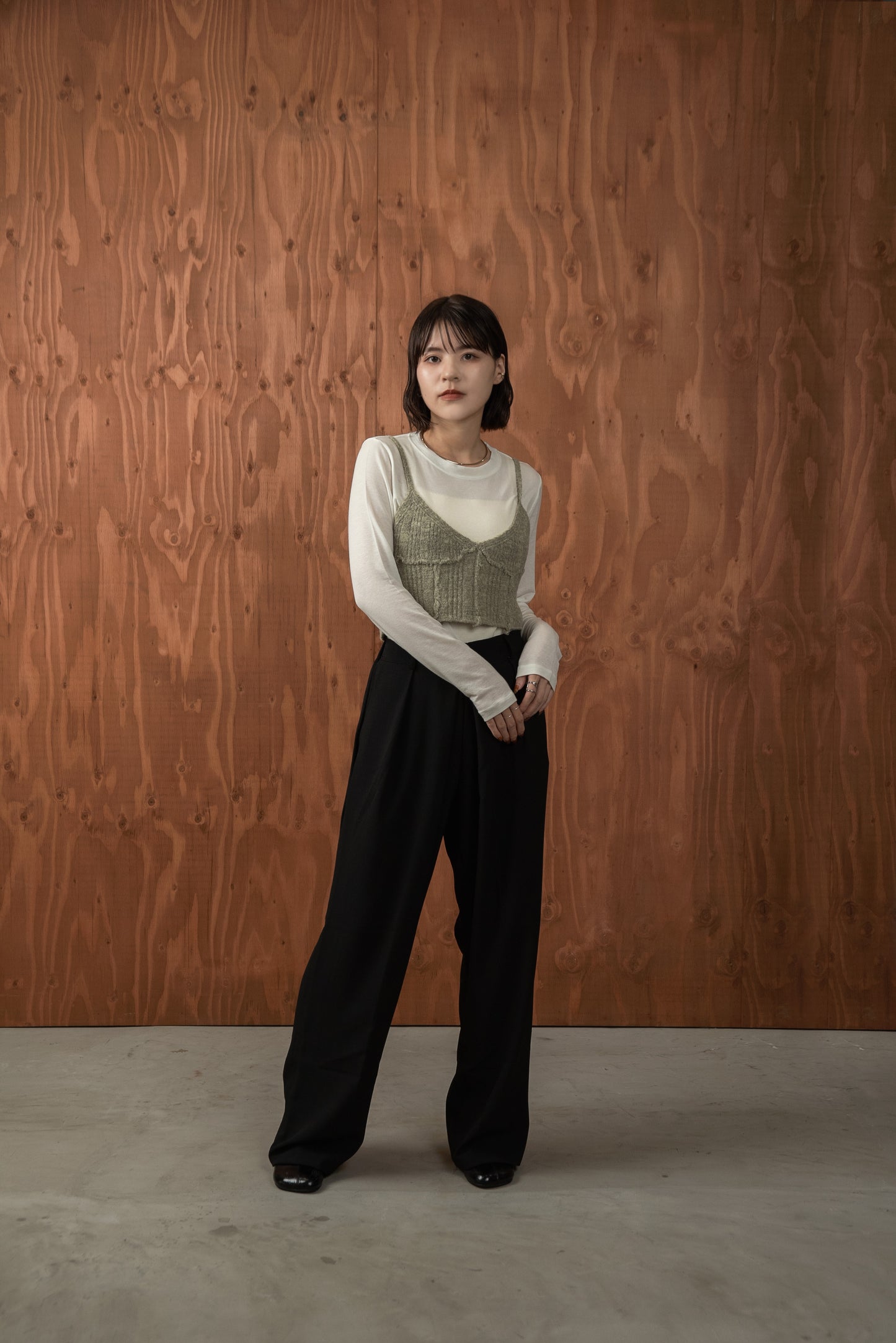 melange design knit bustier