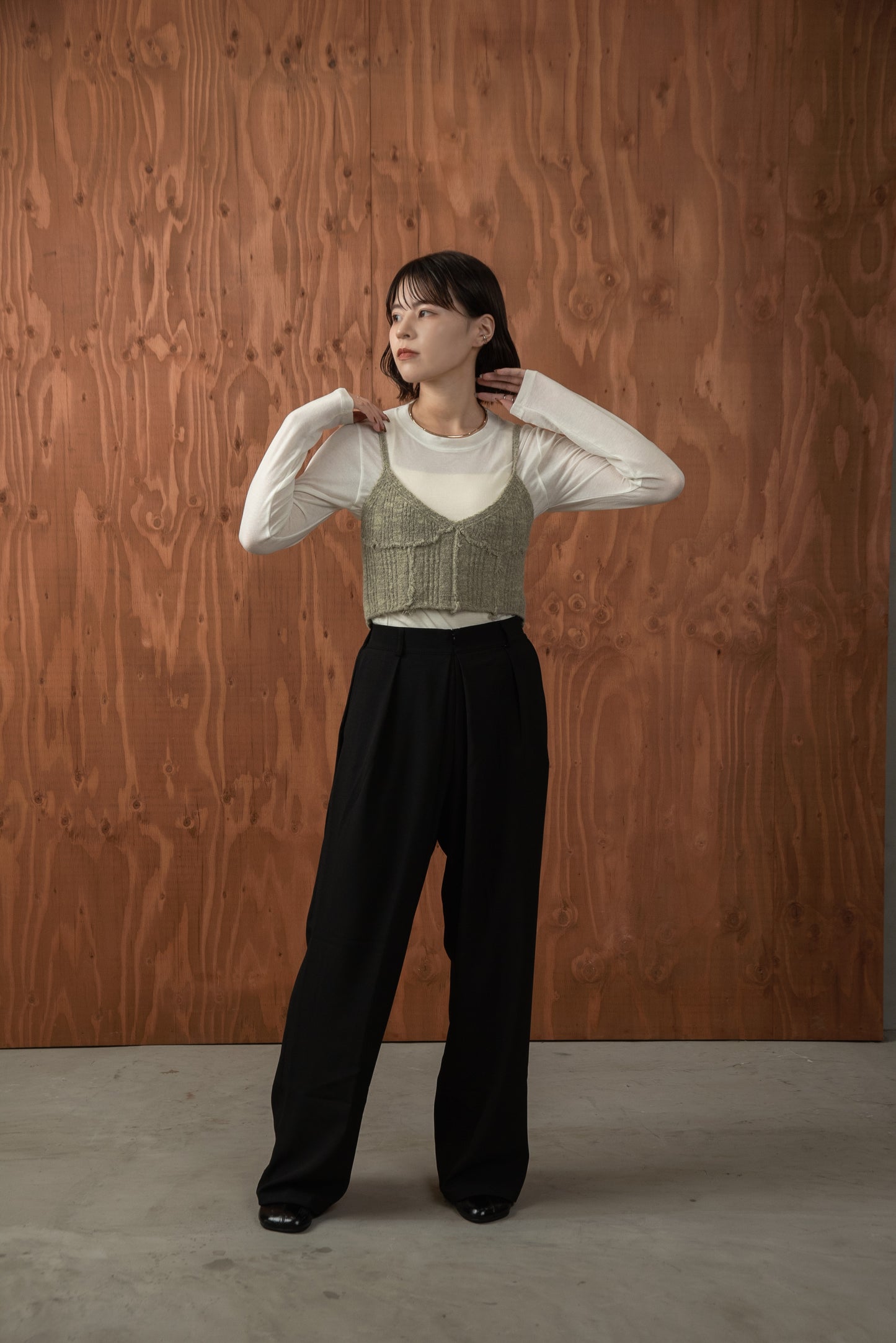 melange design knit bustier