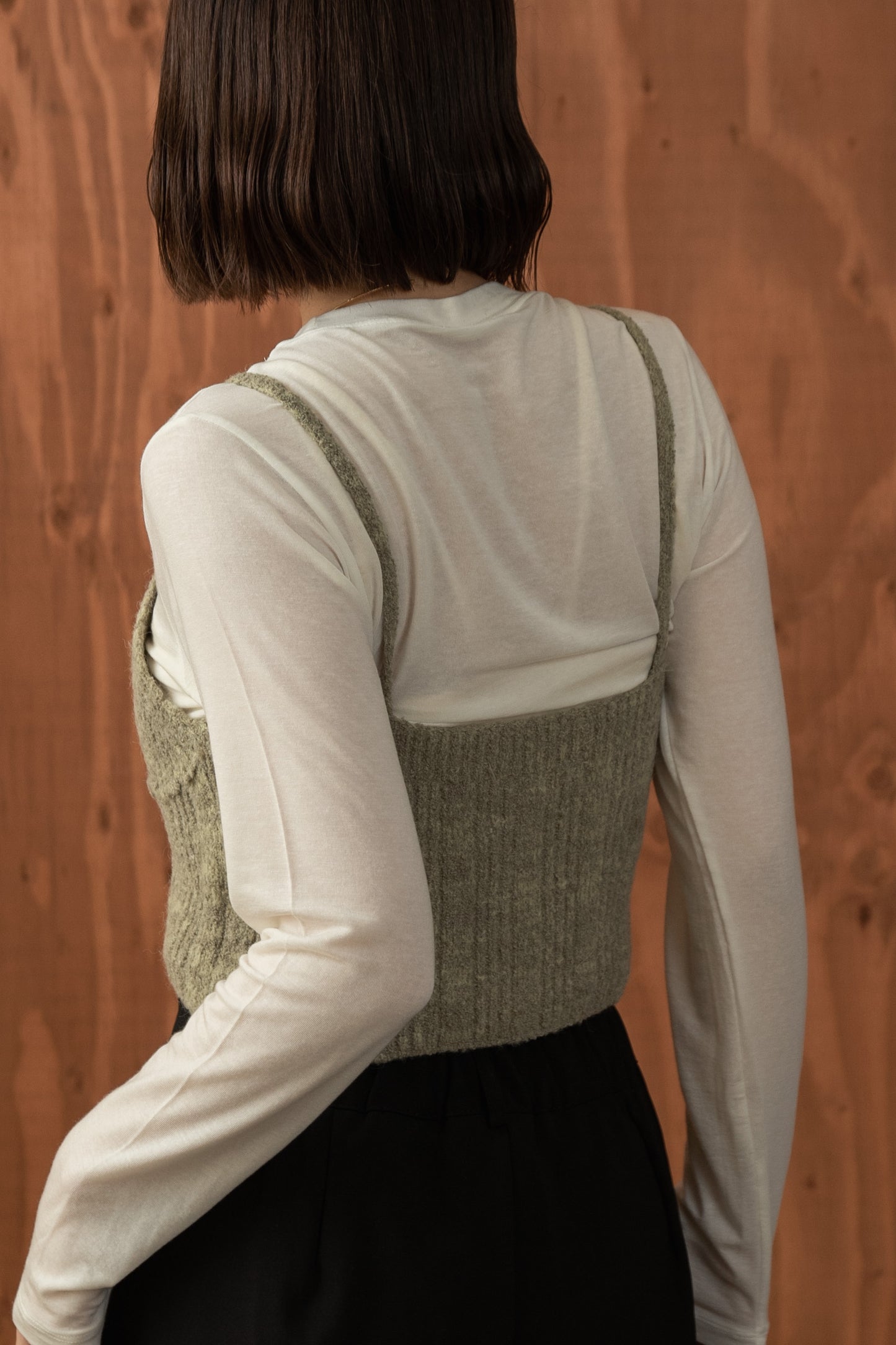 melange design knit bustier