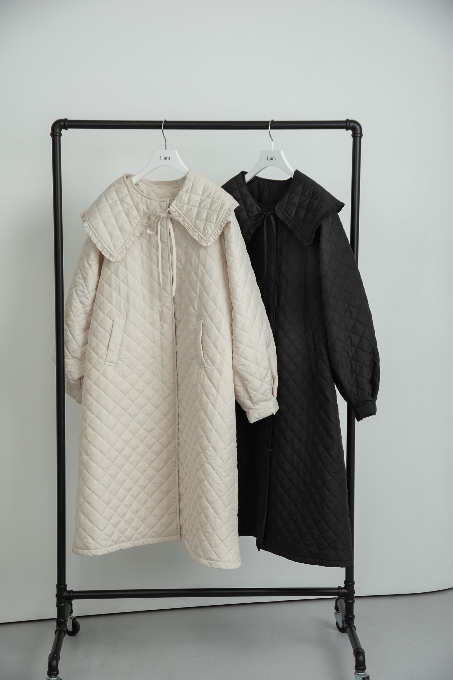 quilting big collar long coat