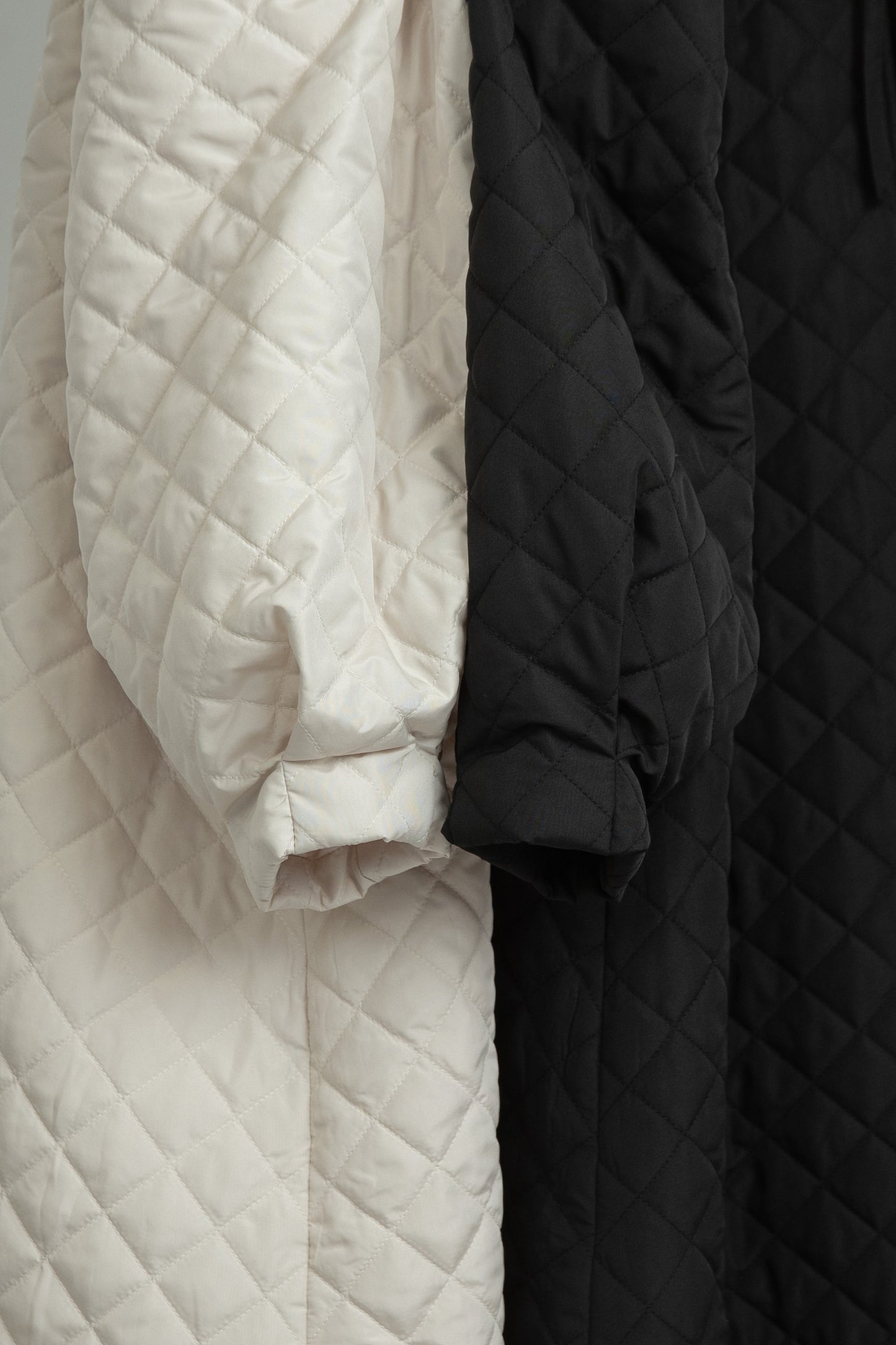 quilting big collar long coat