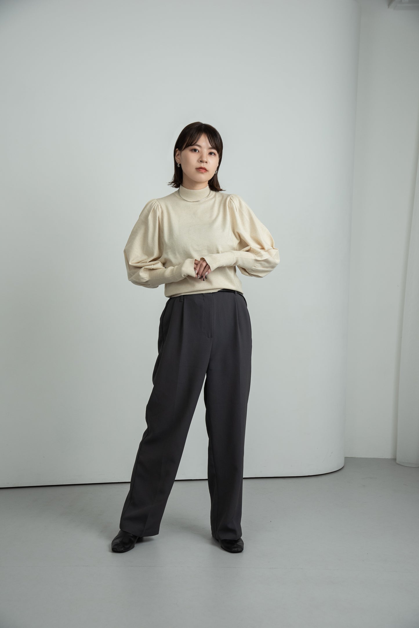 balloon sleeve pullover knit