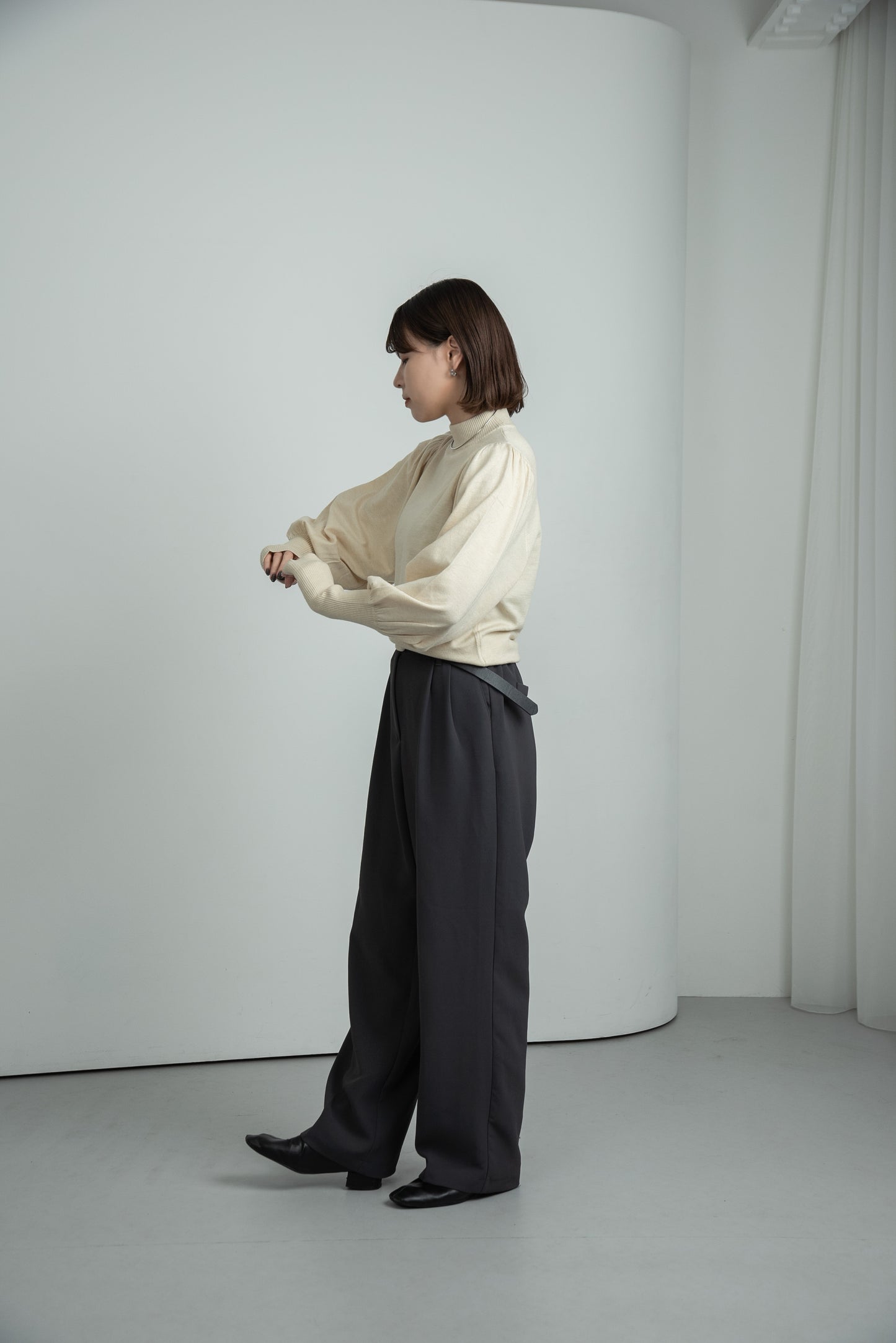 balloon sleeve pullover knit