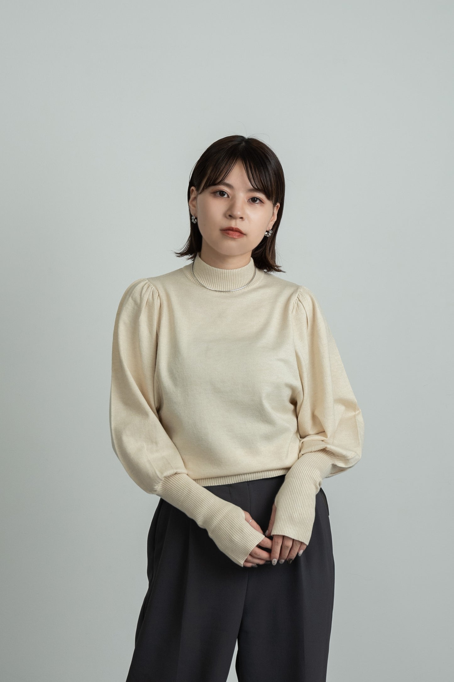balloon sleeve pullover knit