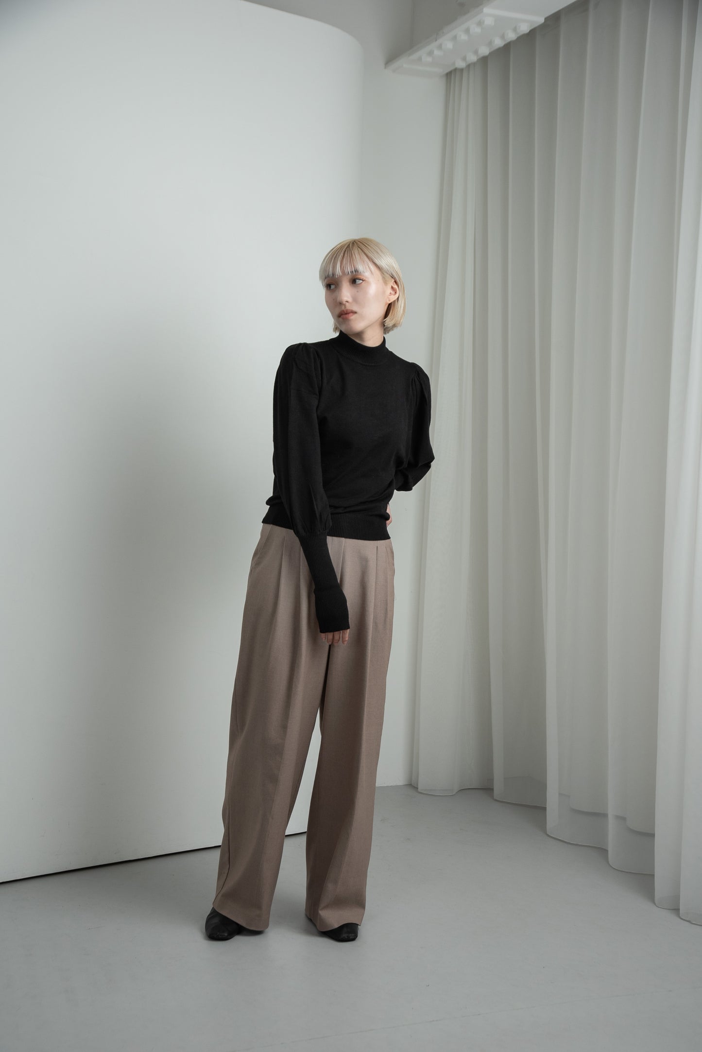 balloon sleeve pullover knit