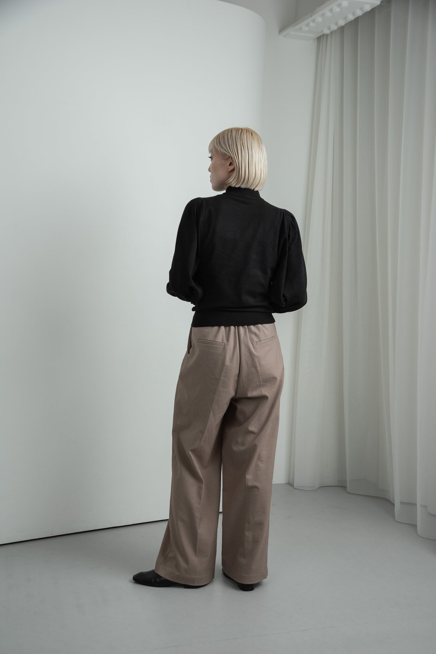 balloon sleeve pullover knit