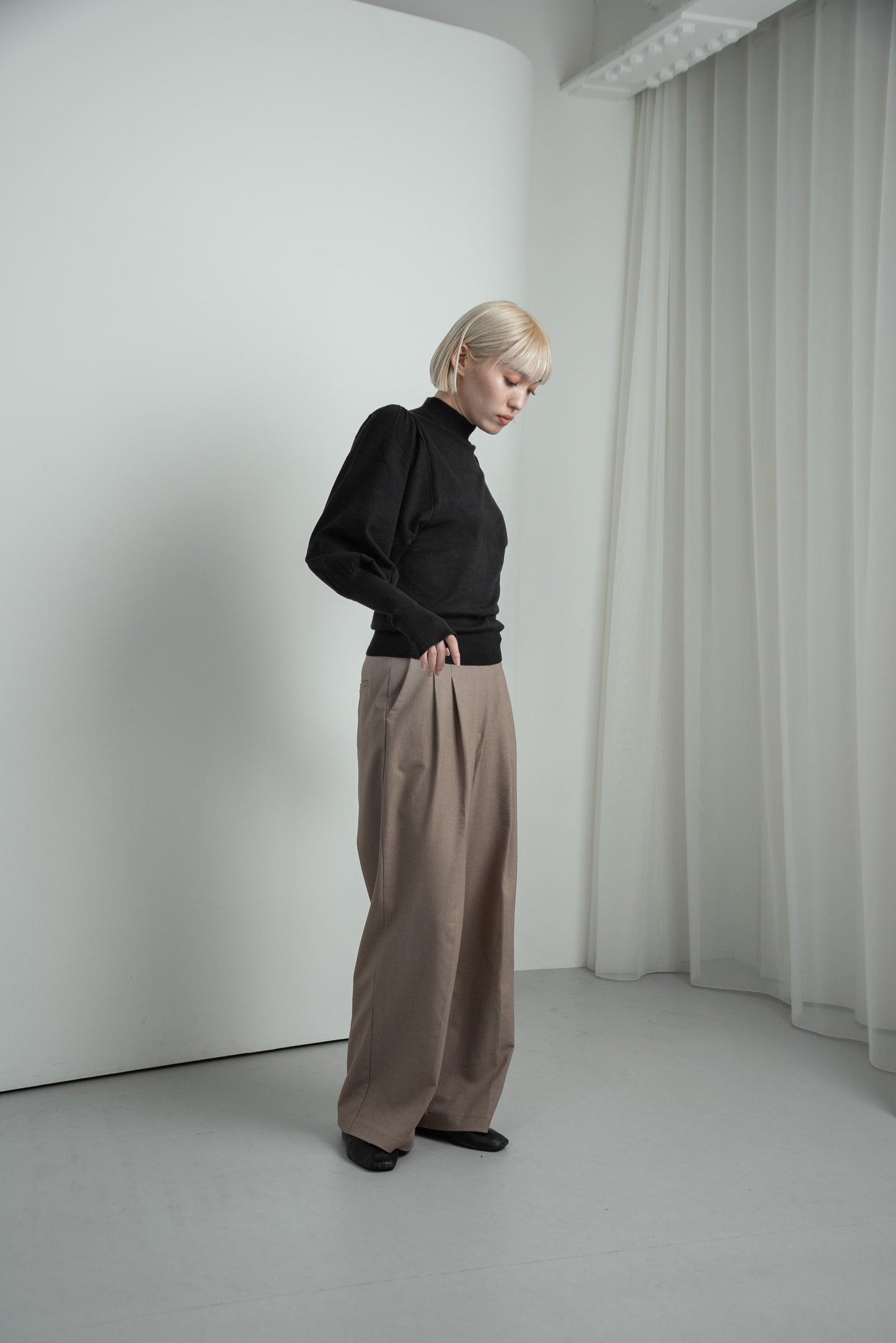 balloon sleeve pullover knit