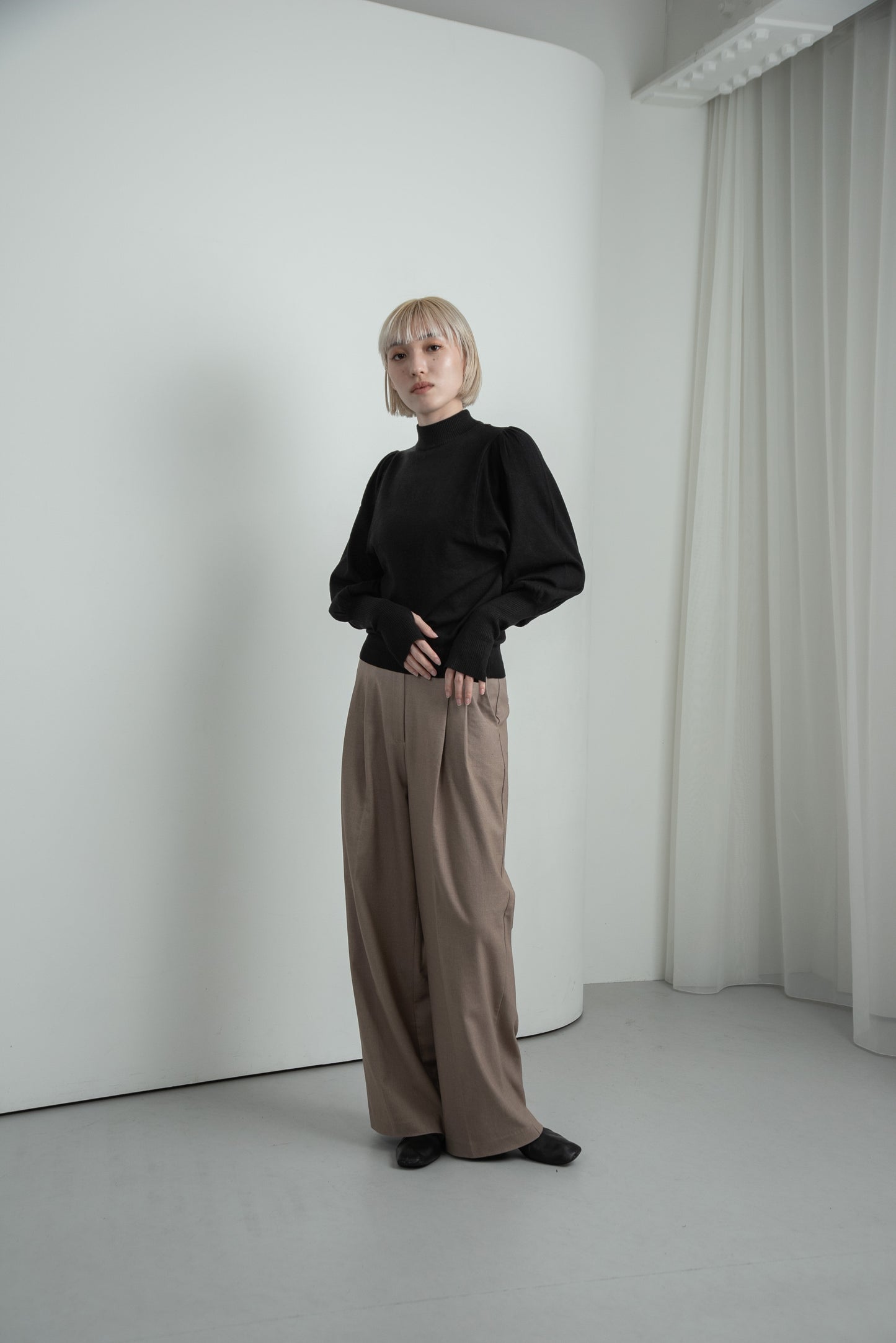 balloon sleeve pullover knit