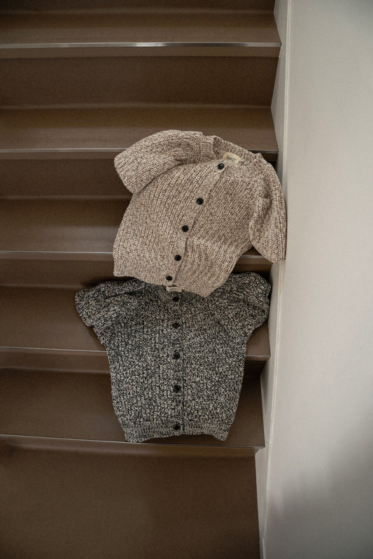 mini balloon sleeve mix knit