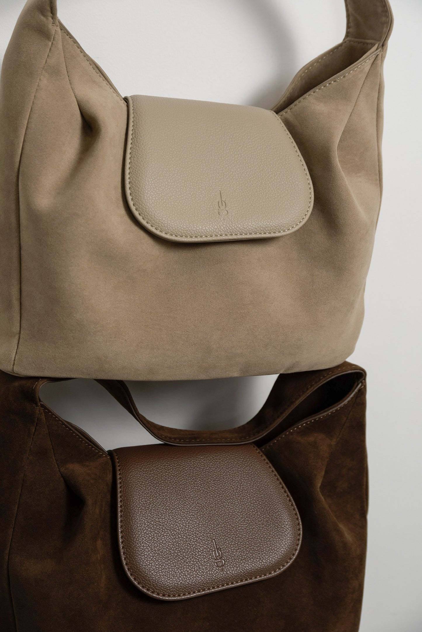 brushed material flap point bag