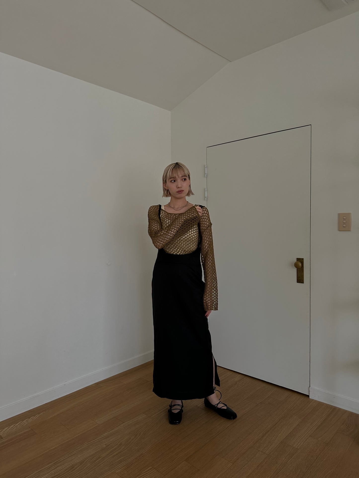 double strap twill skirt