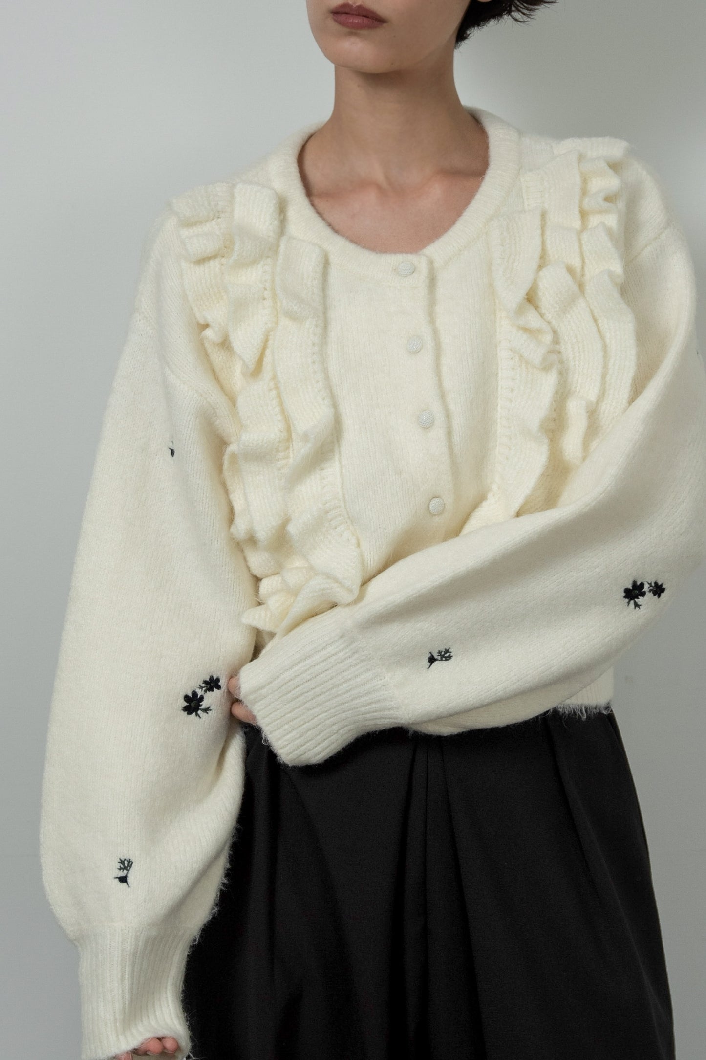 floral pattern embroidery knit