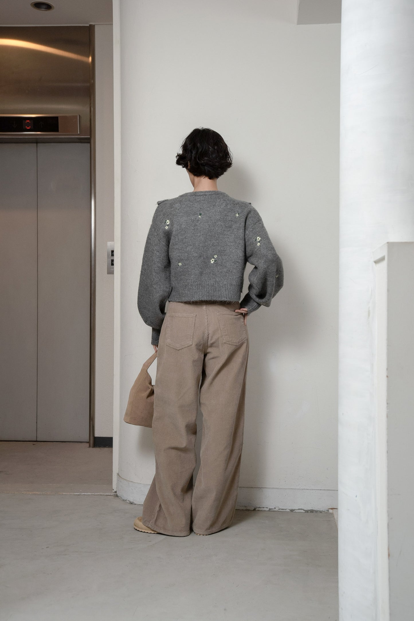 floral pattern embroidery knit
