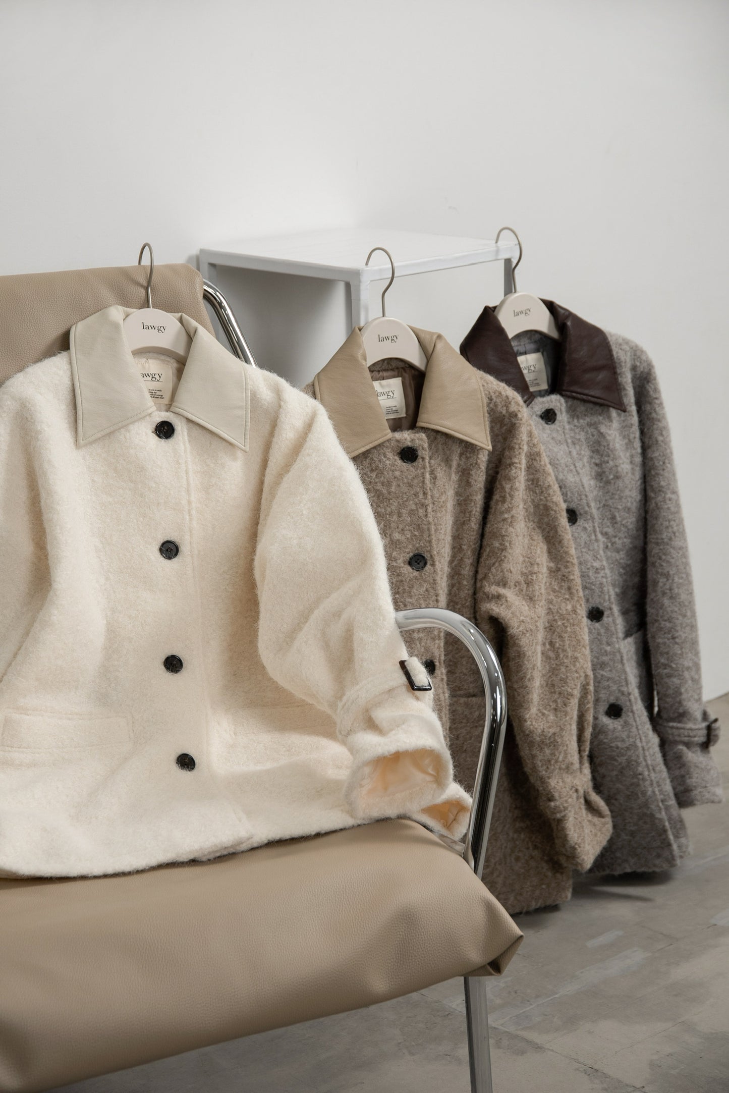 different material fluffy coat