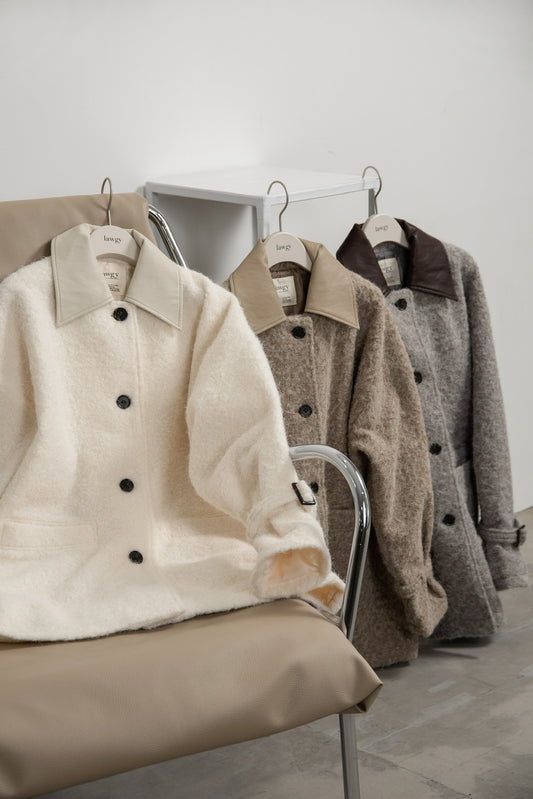 different material fluffy coat