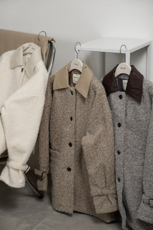 different material fluffy coat