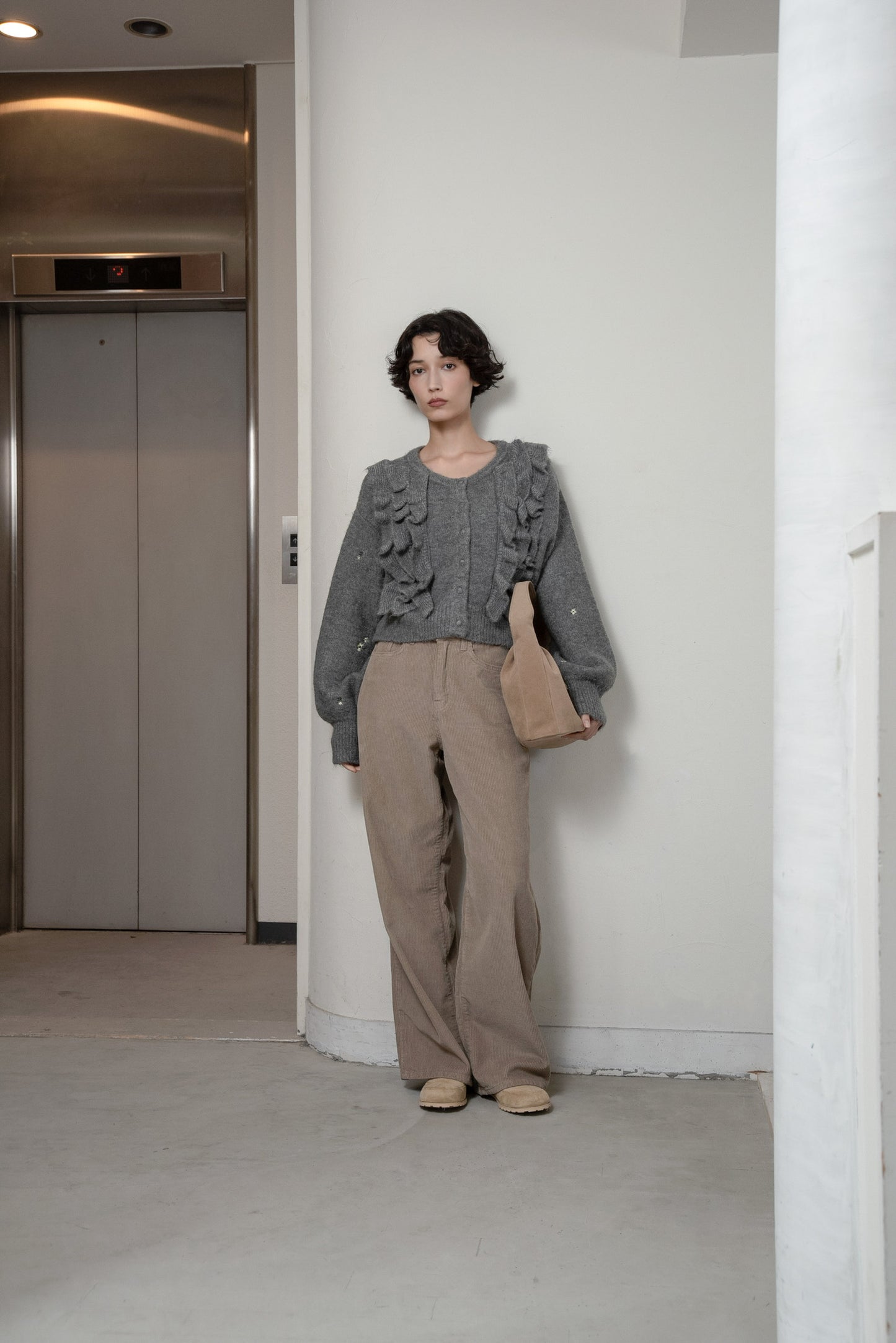 floral pattern embroidery knit